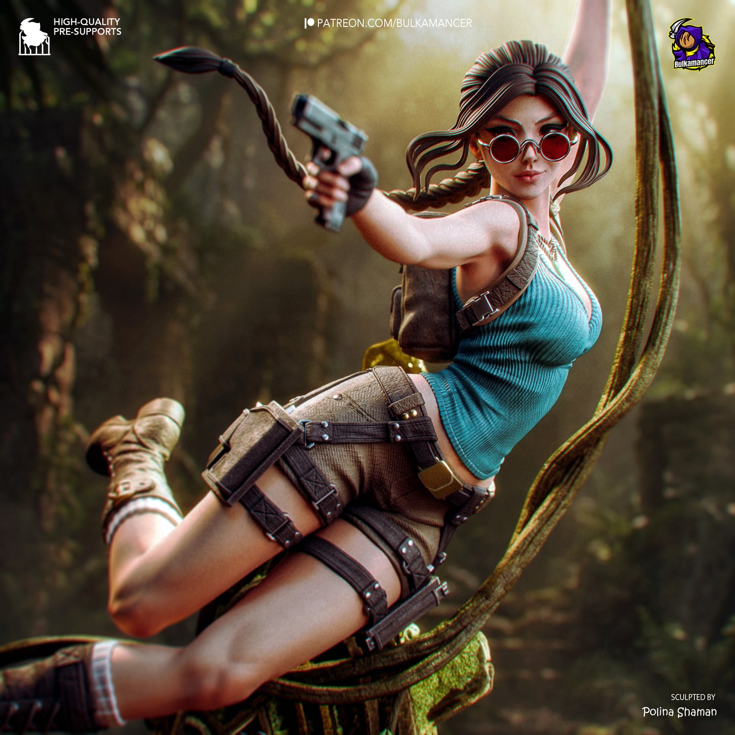 Lara Croft from Tomb Raider by Bulkamancer | High Quality Resin Print | Painted Commissions available!