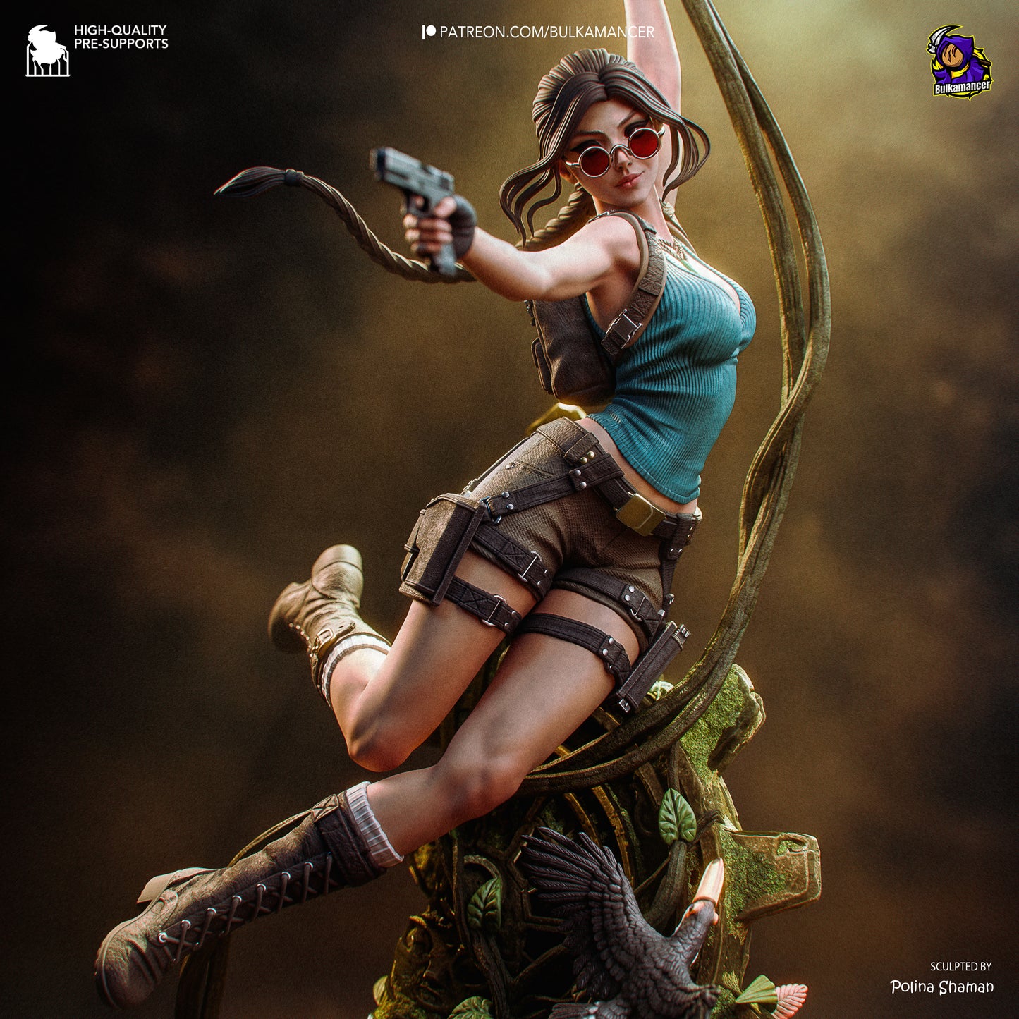 Lara Croft from Tomb Raider by Bulkamancer | High Quality Resin Print | Painted Commissions available!