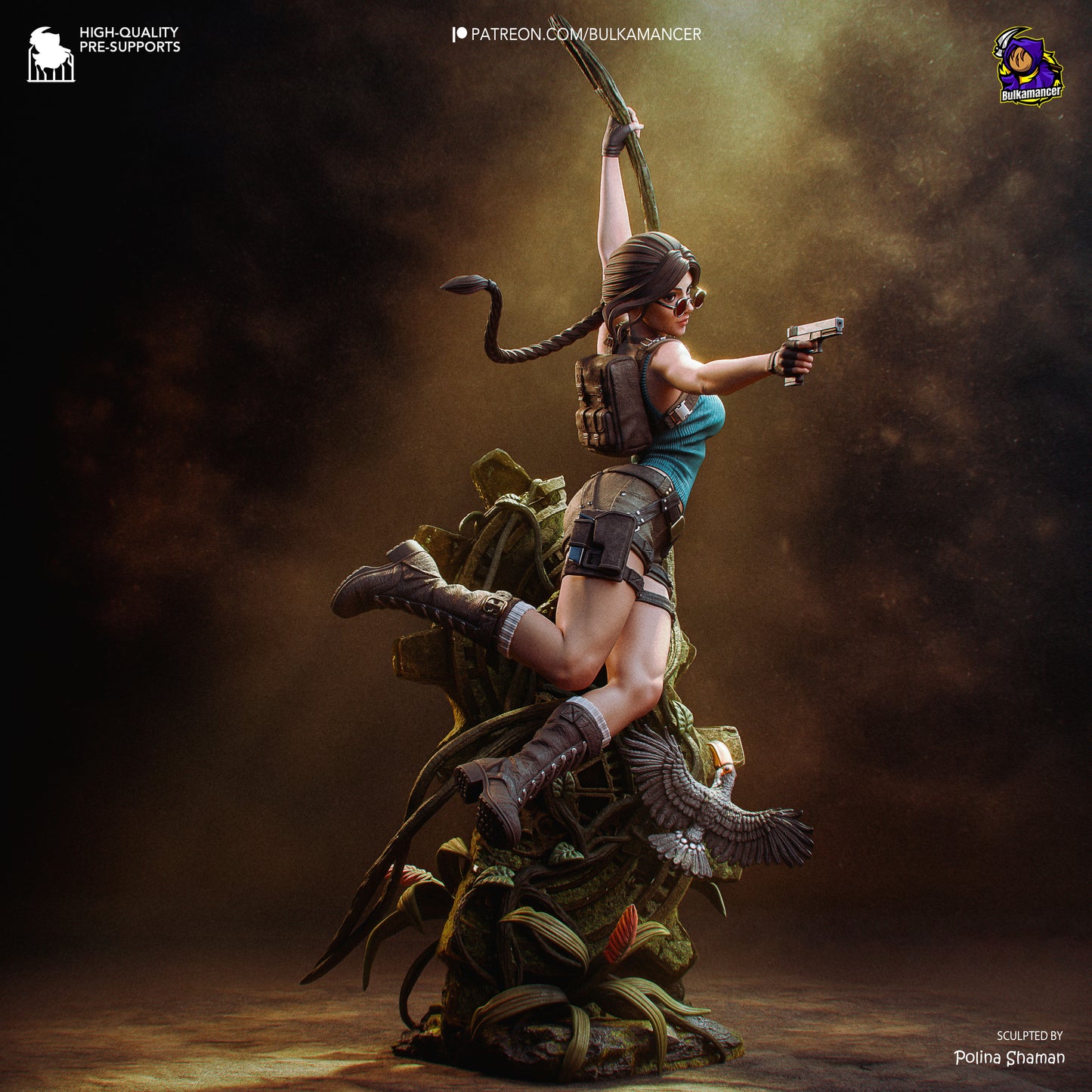 Lara Croft from Tomb Raider by Bulkamancer | High Quality Resin Print | Painted Commissions available!