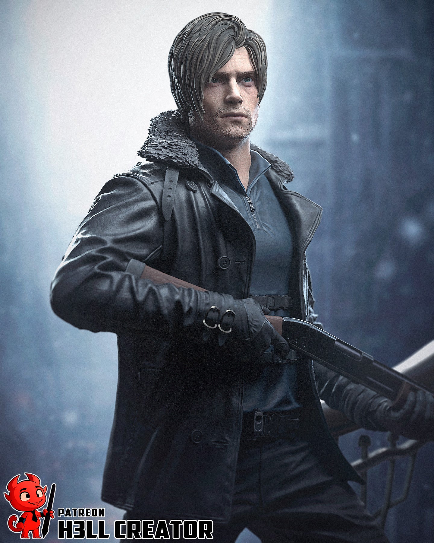 Leon Kennedy from Resident Evil by h3ll creator | High Quality Resin Print | Painted Commissions available! - Sephiknot