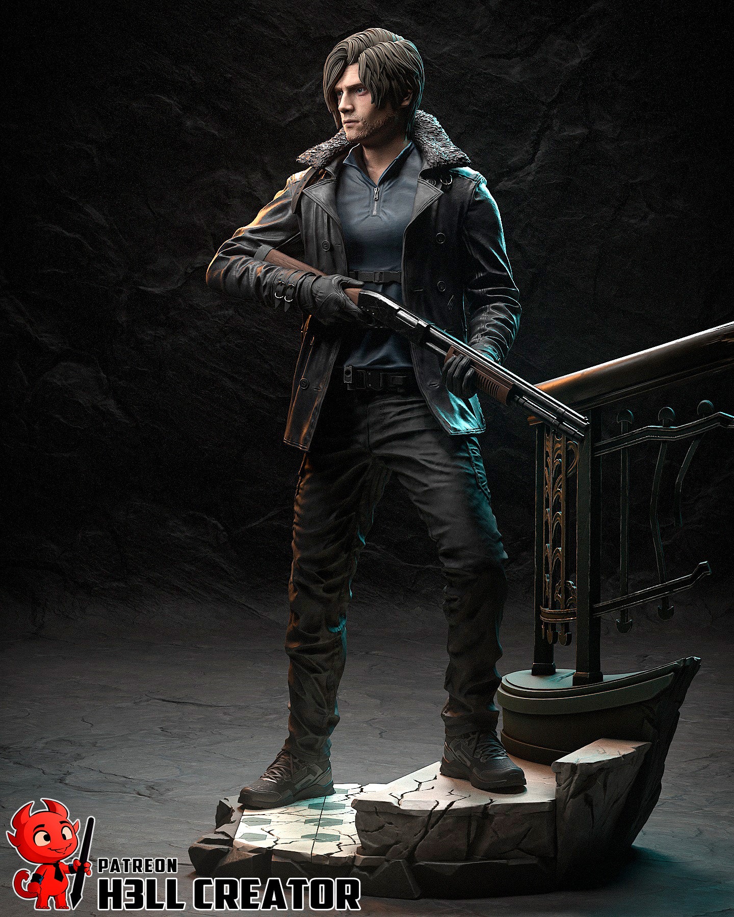 Leon Kennedy from Resident Evil by h3ll creator | High Quality Resin Print | Painted Commissions available! - Sephiknot