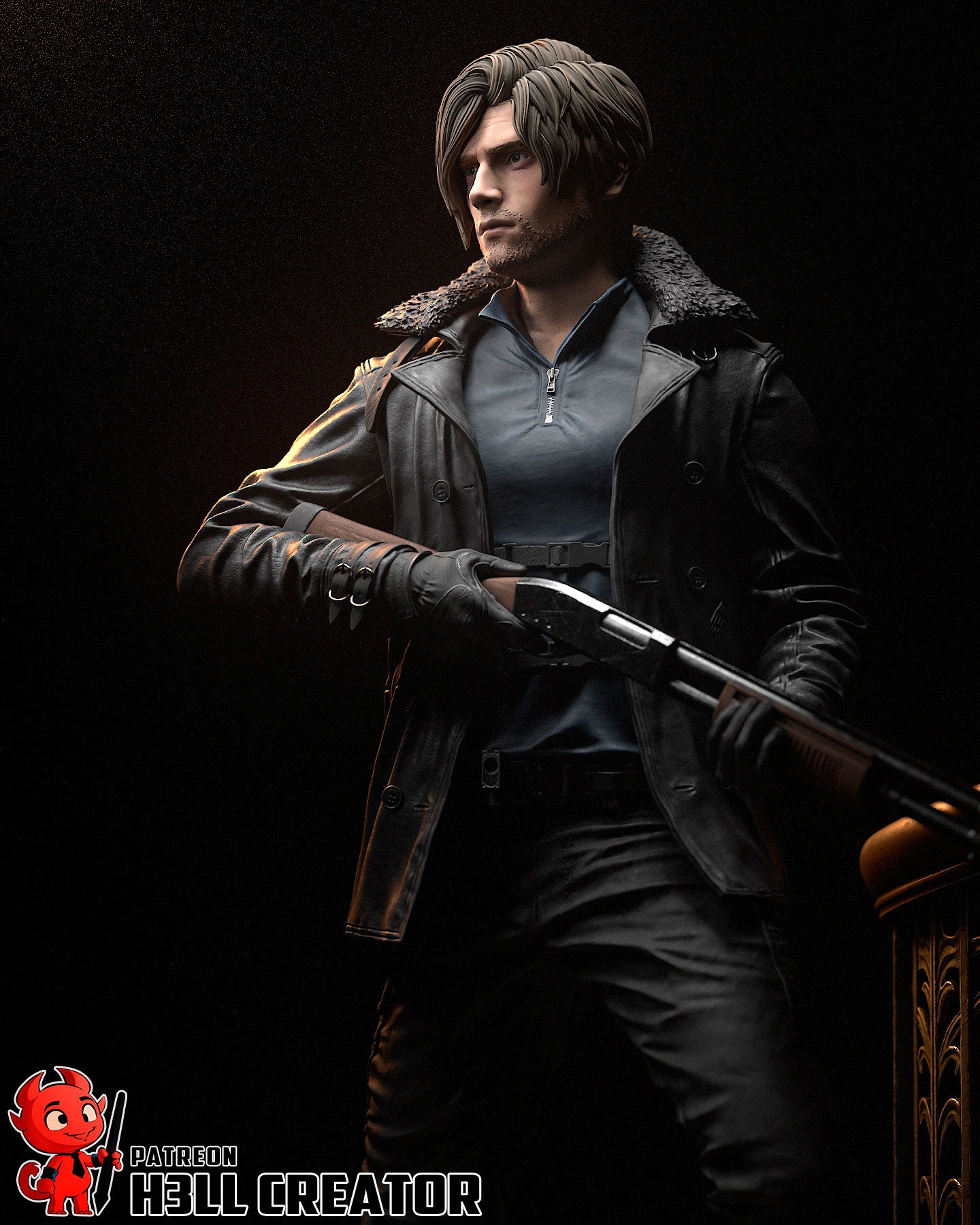 Leon Kennedy from Resident Evil by h3ll creator | High Quality Resin Print | Painted Commissions available! - Sephiknot