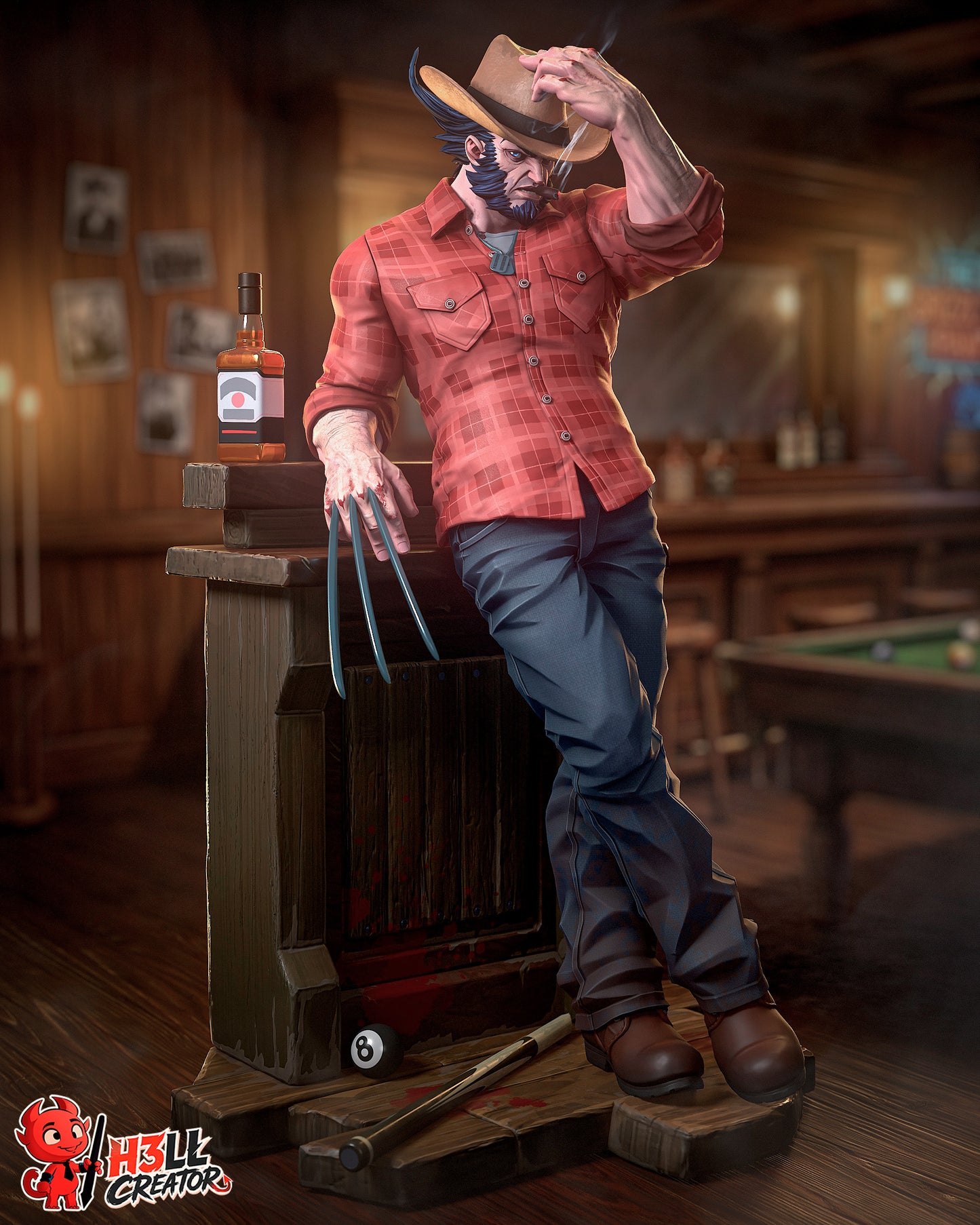 Logan by h3ll creator | High Quality Resin Print | Painted Commissions available!