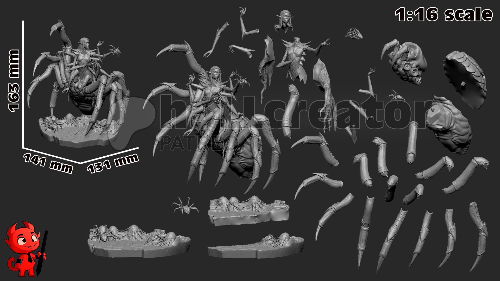 Lolth Garage Kit | Fanmade Model by h3llCreator | Forgotten Realms | 3D Printed - Sephiknot