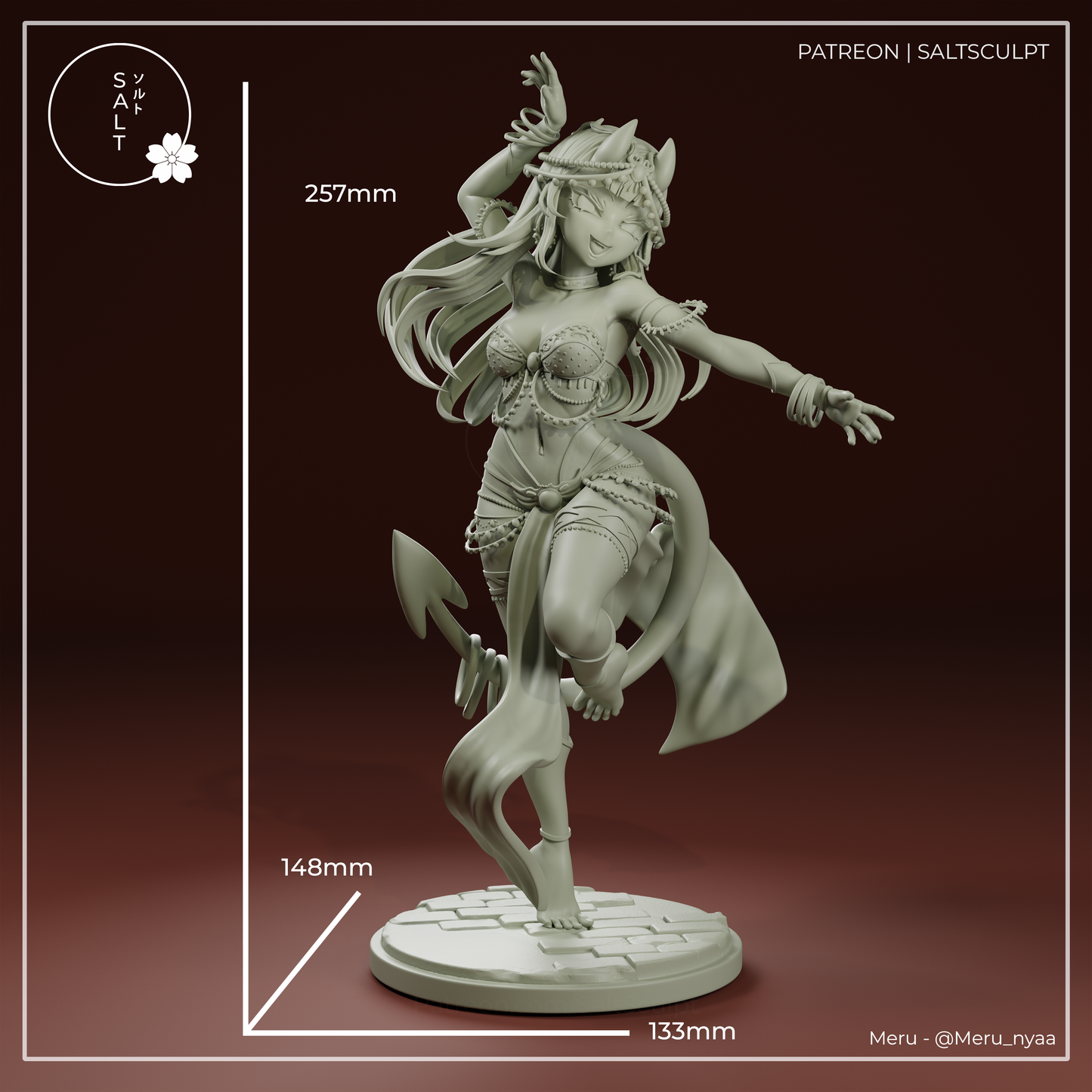 Meru (Succubus) by SaltSculpts | High Quality Resin Print | Painted Commissions available! - Sephiknot