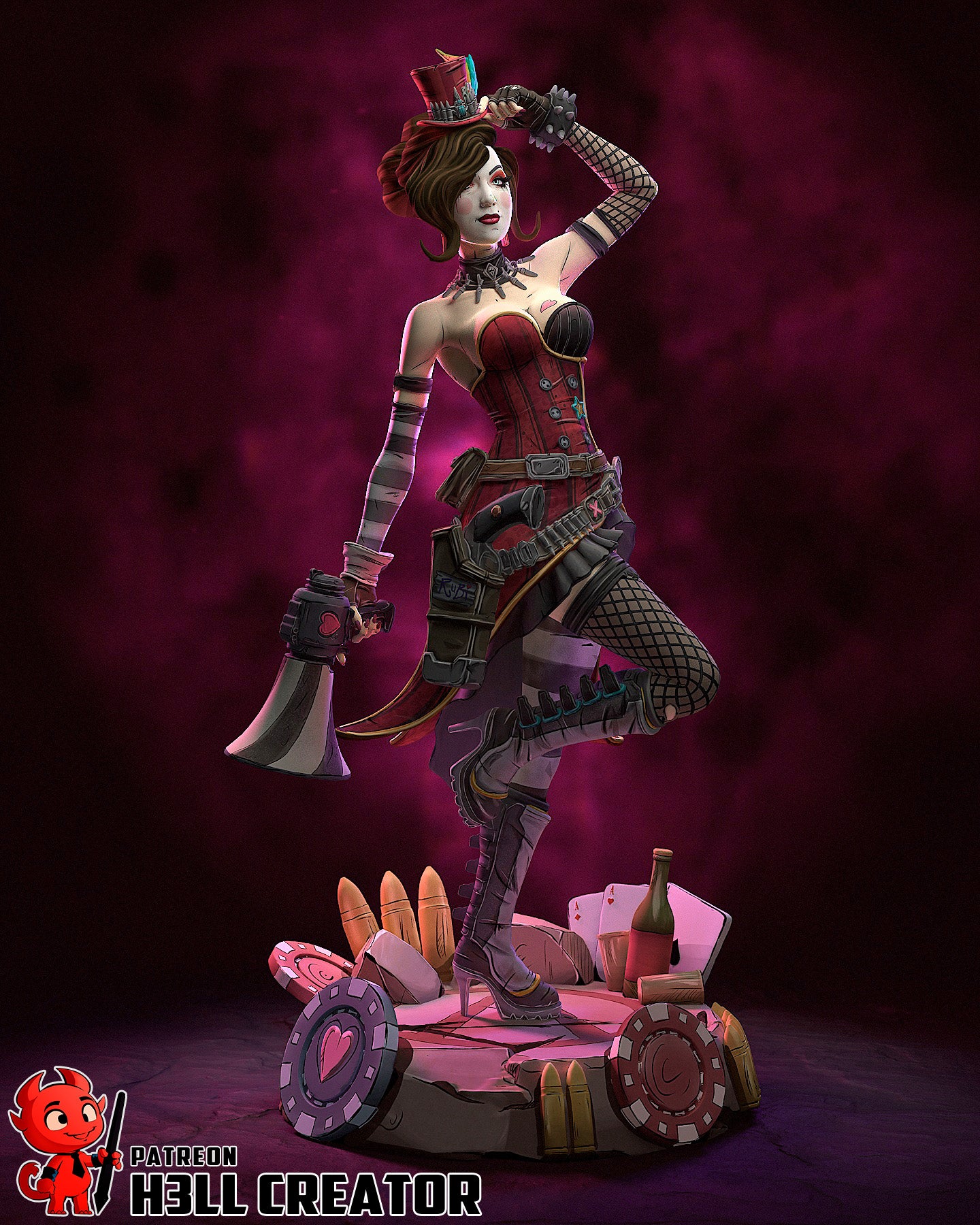 Mad Moxxi from Borderlands by h3ll creator | High Quality Resin Print | Painted Commissions available!