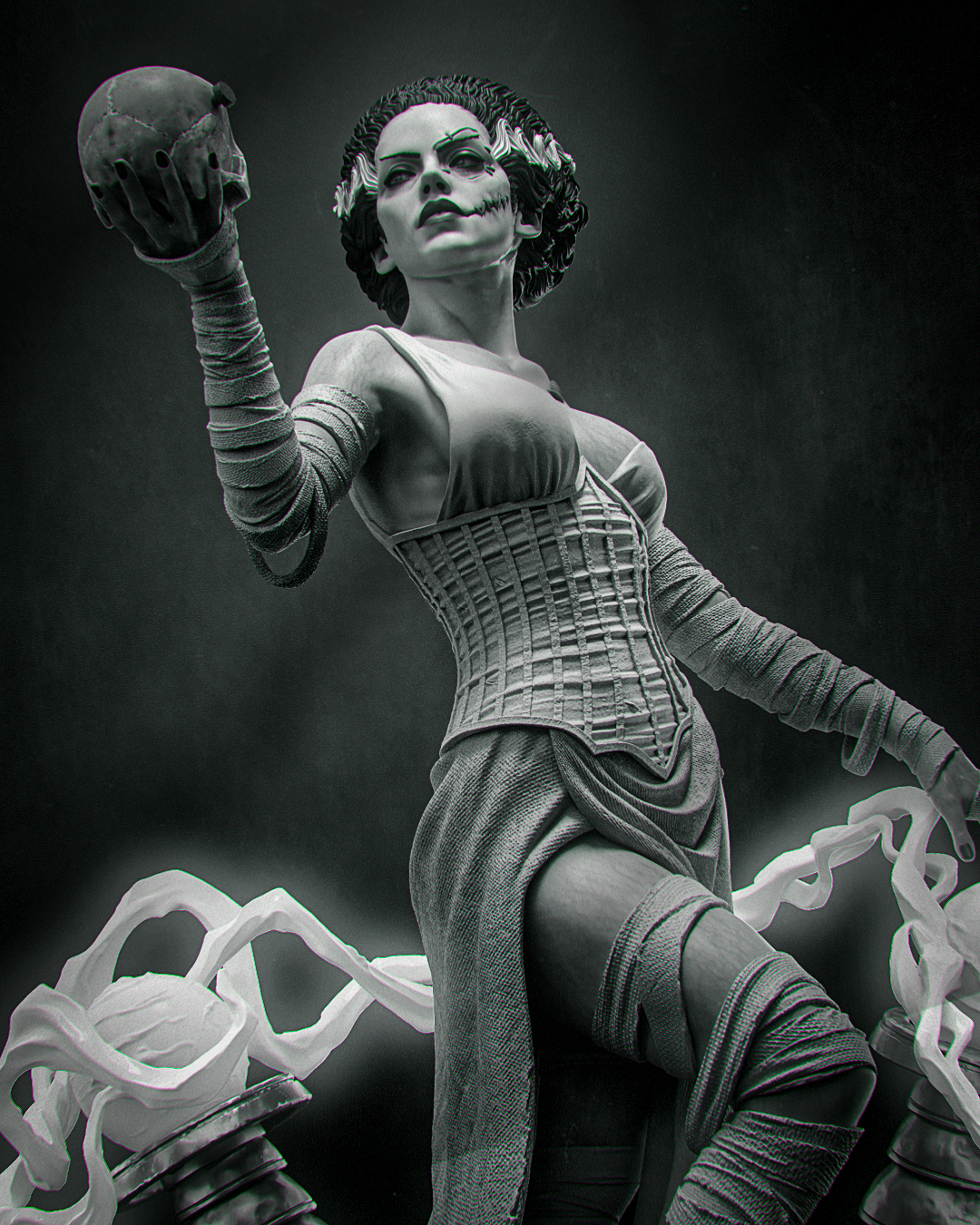 Frankenstein's Bride by CA3D | High Quality Resin Print | Painted Commissions available!