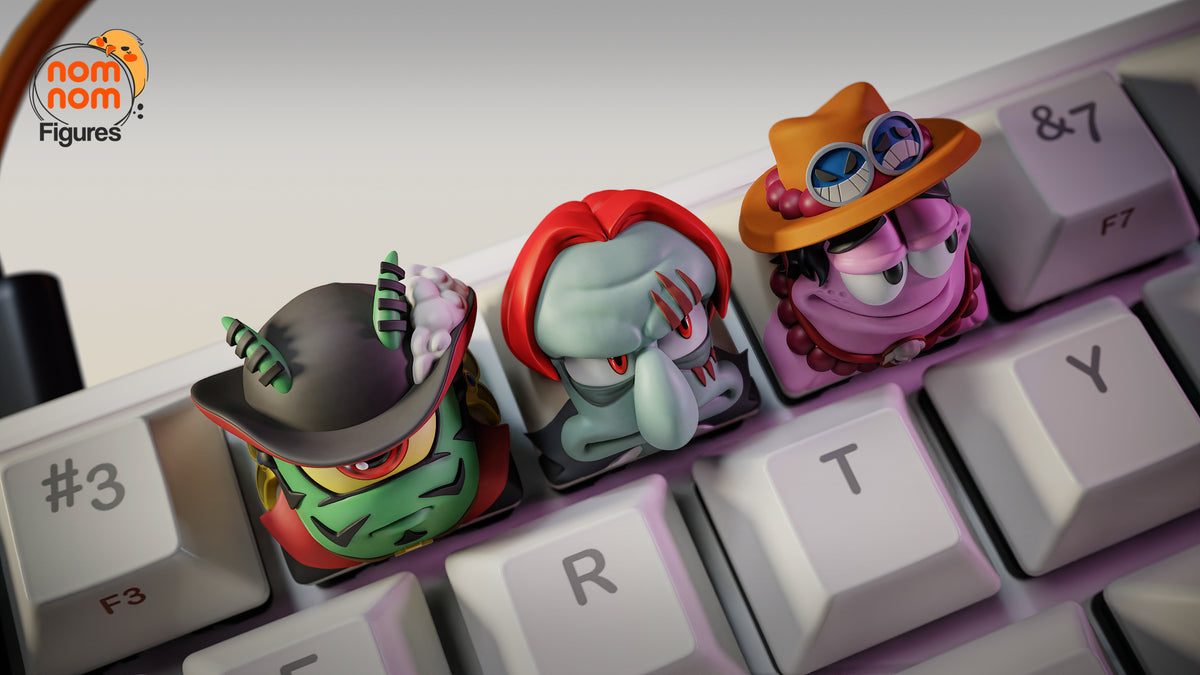 Keycaps OnePiece &  Spongebob by NomNom | Painted Commissions available!