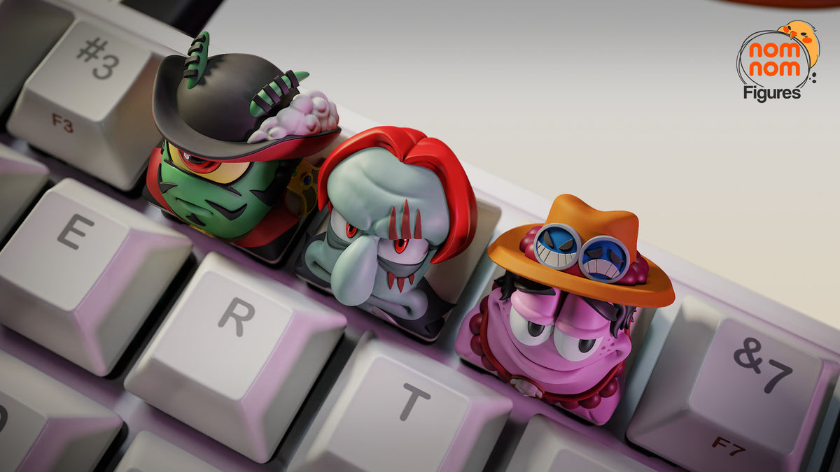 Keycaps OnePiece &  Spongebob by NomNom | Painted Commissions available!