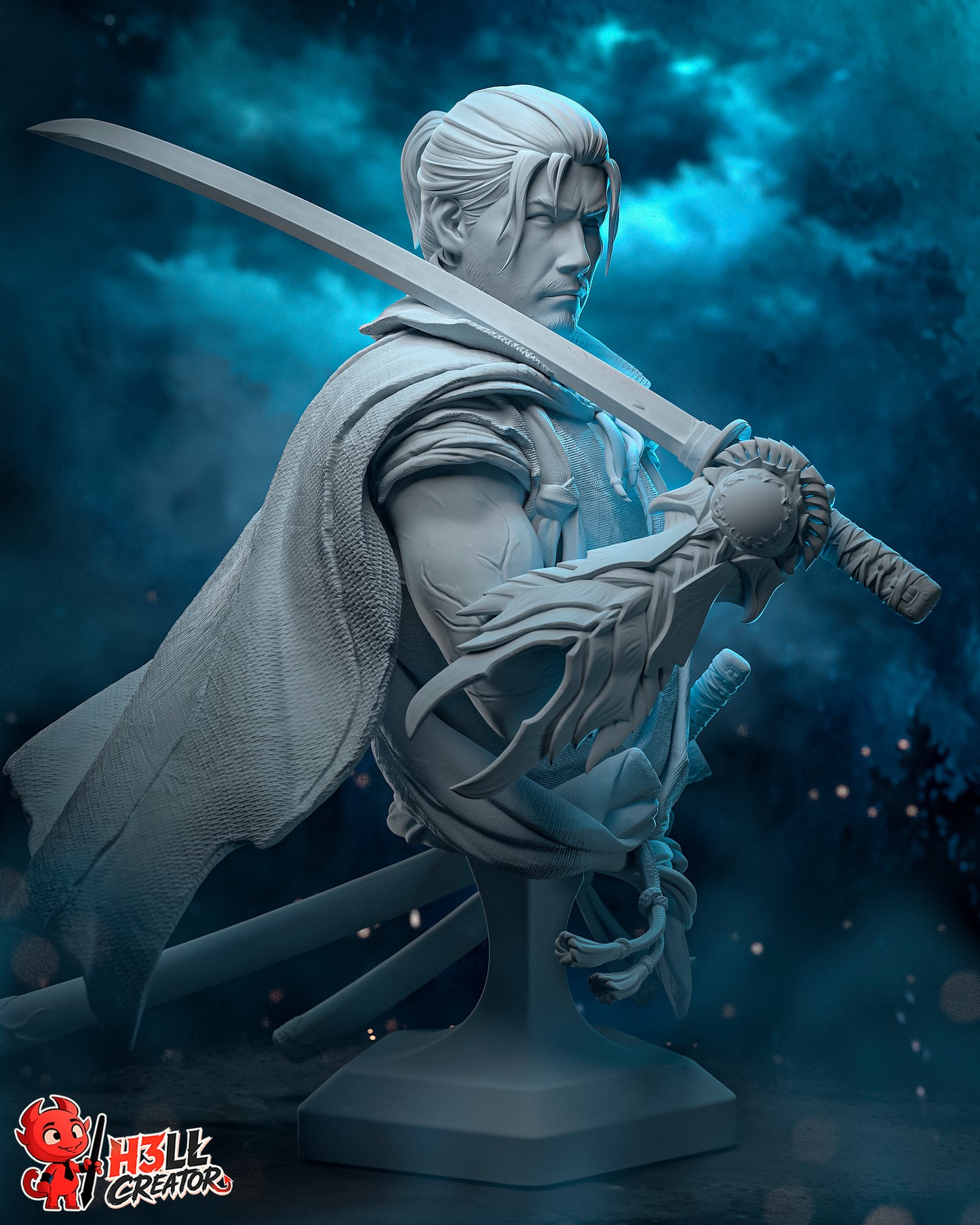 Musashi from Onimusha by h3ll creator | High Quality Resin Print | Painted Commissions available!