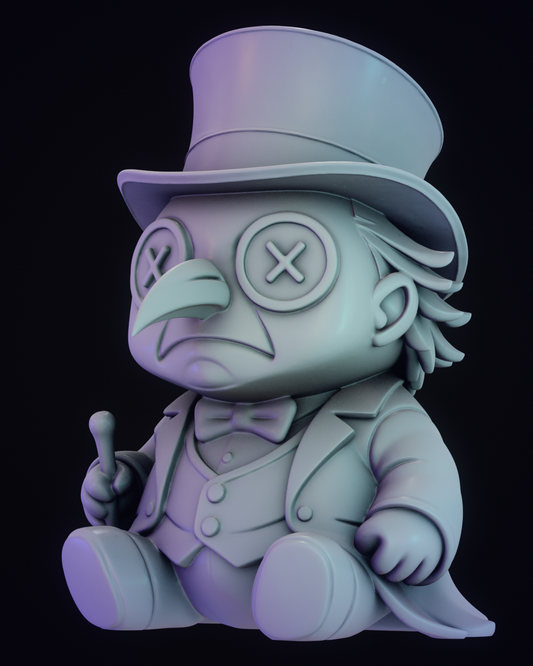 Plush Penguin by Skullpture | High Quality Resin Print | Painted Commissions available!