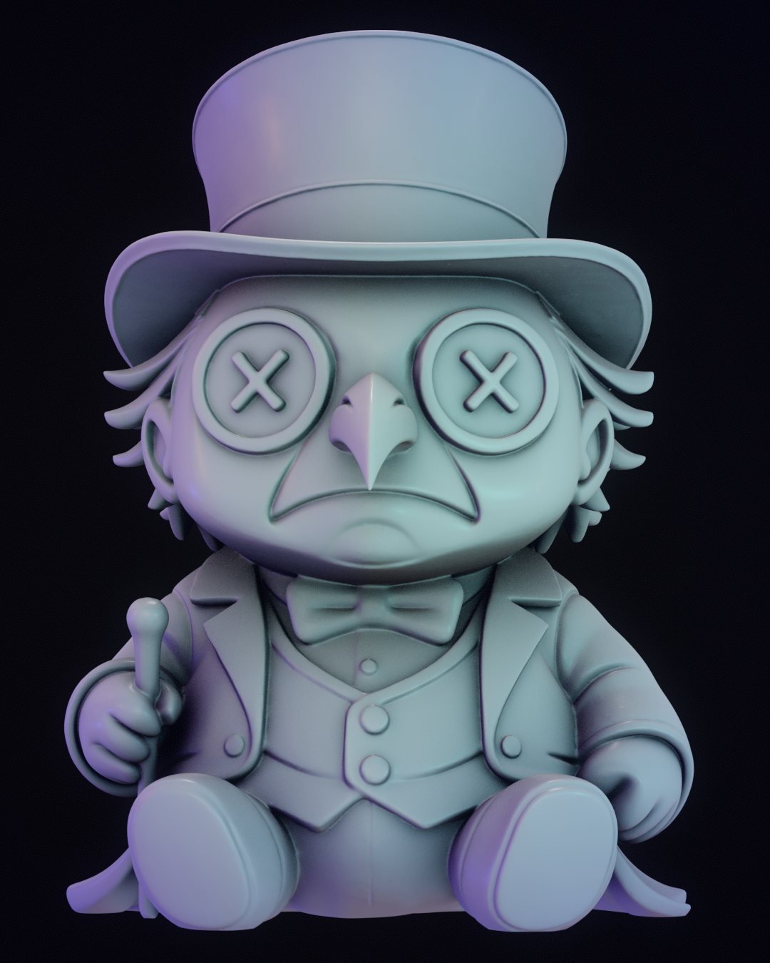 Plush Penguin by Skullpture | High Quality Resin Print | Painted Commissions available! - Sephiknot