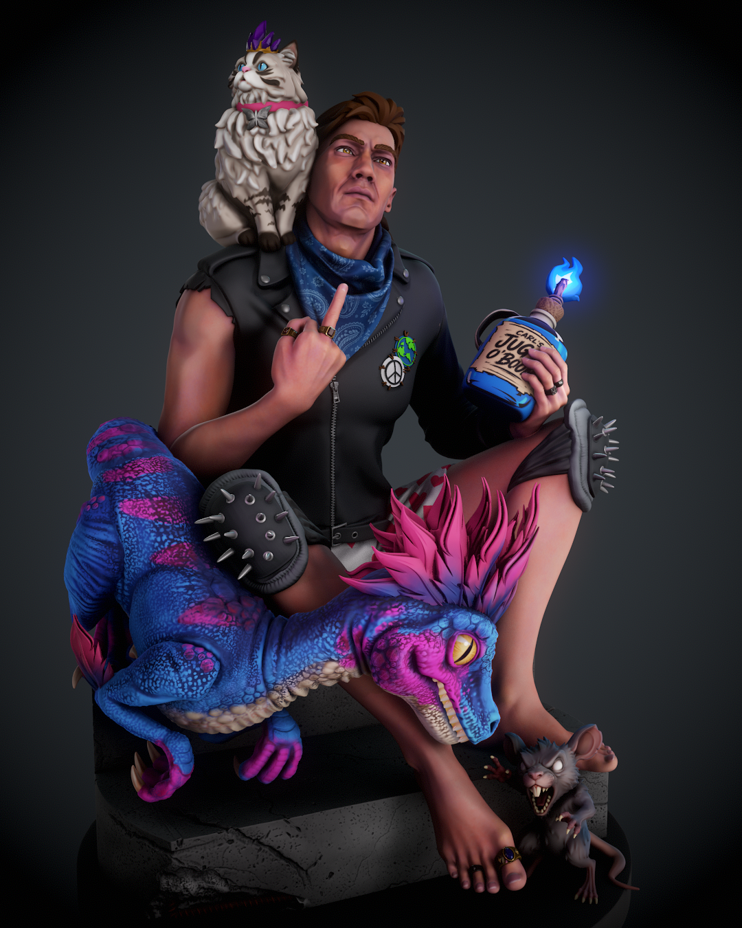 Dungeon Crawler Carl fanart by Sephiknot | High Quality Resin Print | Painted Commissions available!