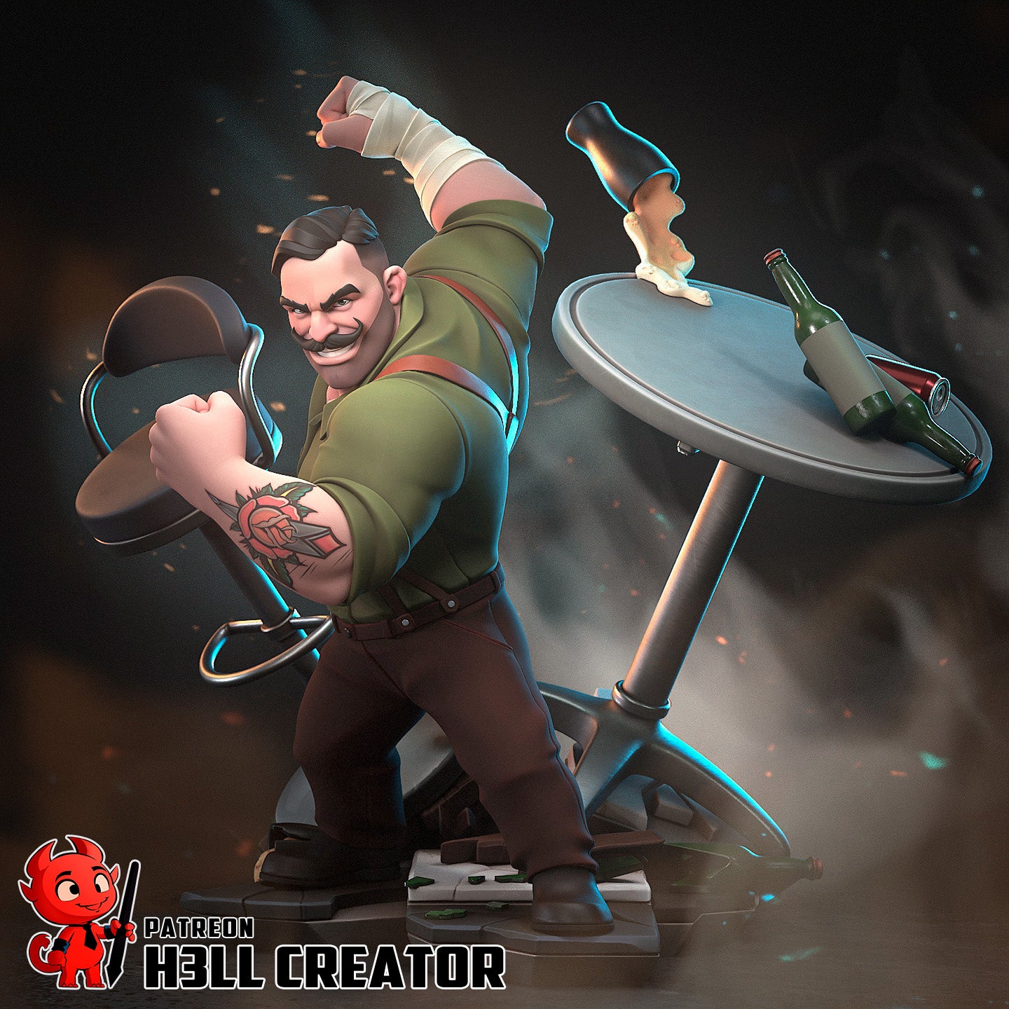 Punch Up from Dispatch by h3ll creator | High Quality Resin Print | Painted Commissions available! - Sephiknot