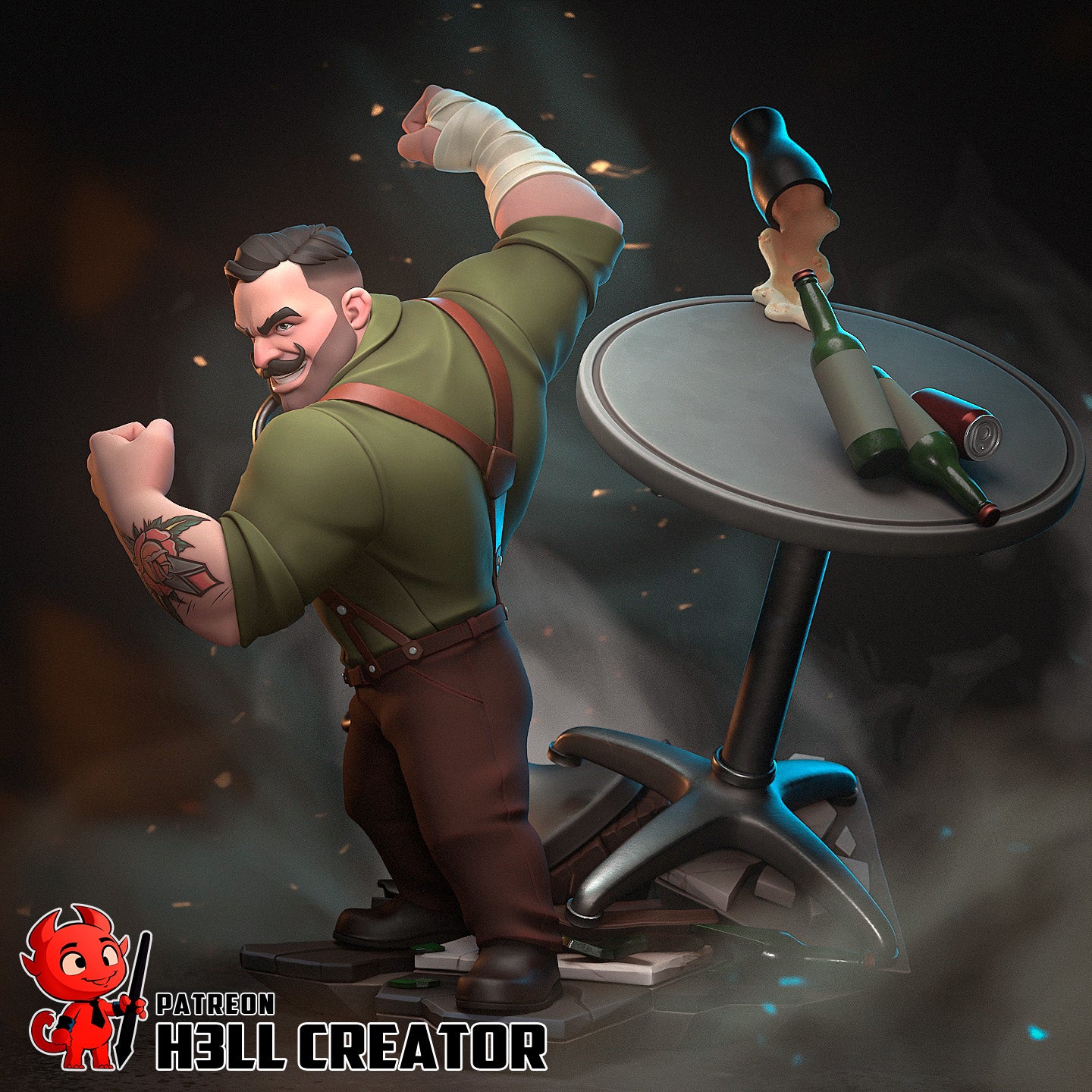 Punch Up from Dispatch by h3ll creator | High Quality Resin Print | Painted Commissions available! - Sephiknot