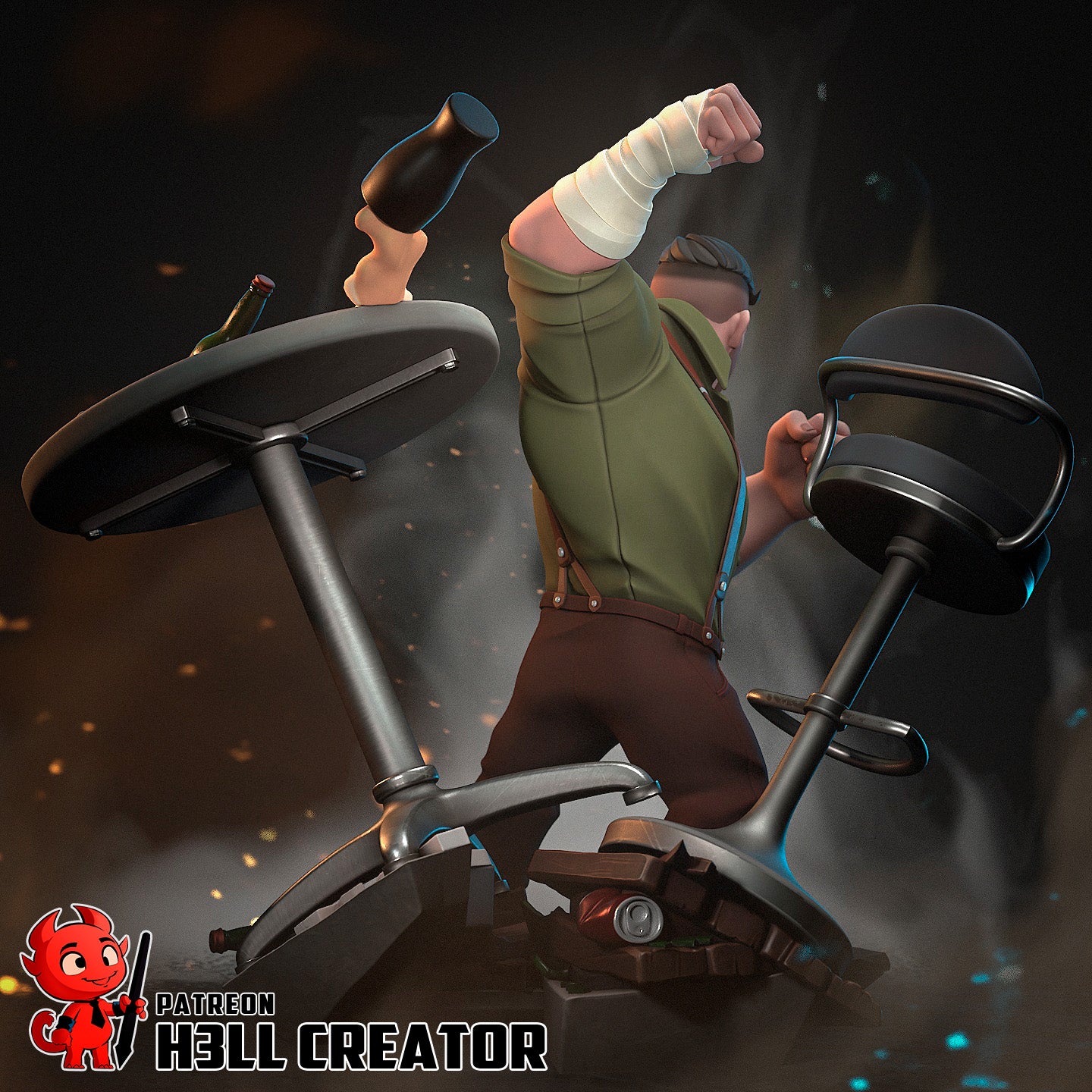 Punch Up from Dispatch by h3ll creator | High Quality Resin Print | Painted Commissions available! - Sephiknot