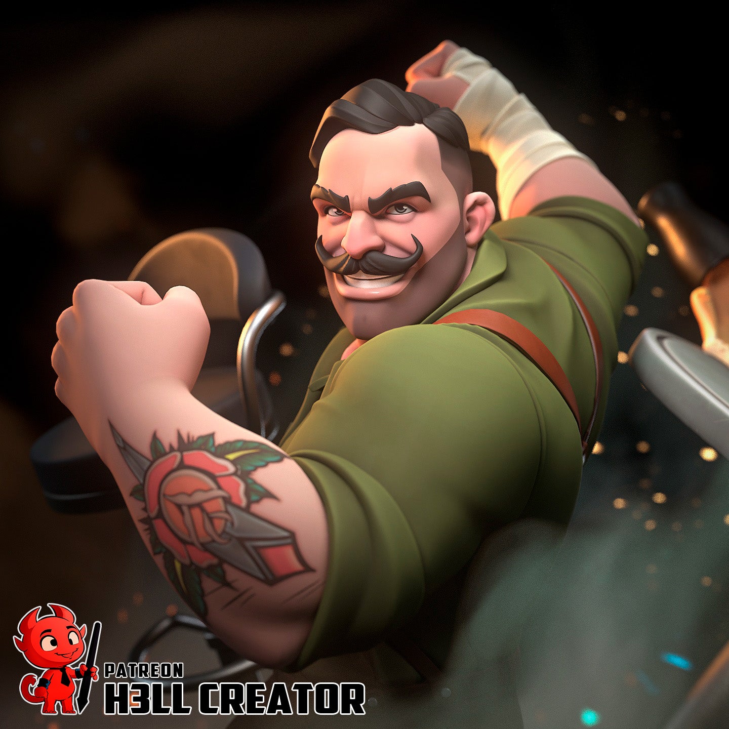 Punch Up from Dispatch by h3ll creator | High Quality Resin Print | Painted Commissions available! - Sephiknot