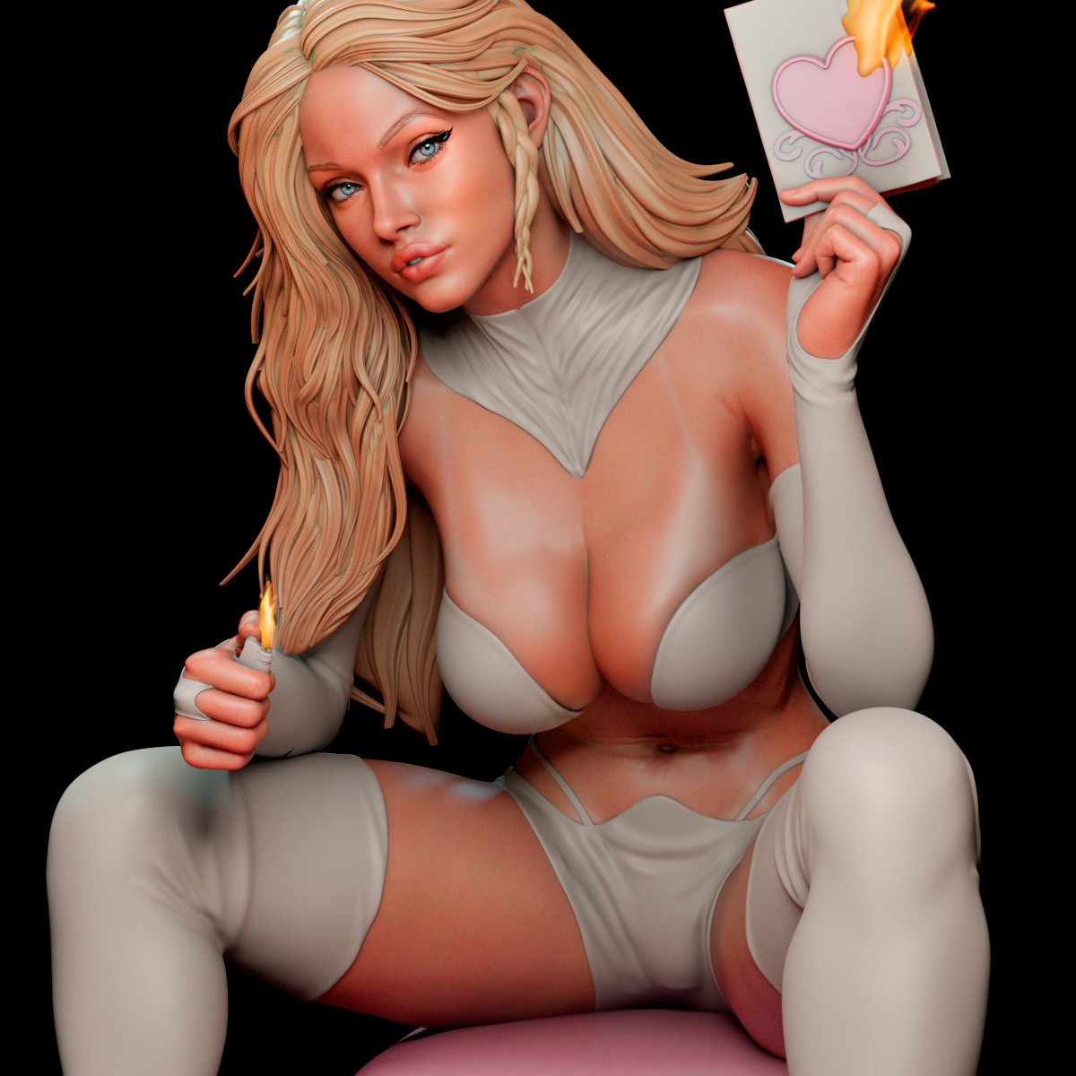 Emma Frost from Marvel by CA3D | High Quality Resin Print | Painted Commissions available!
