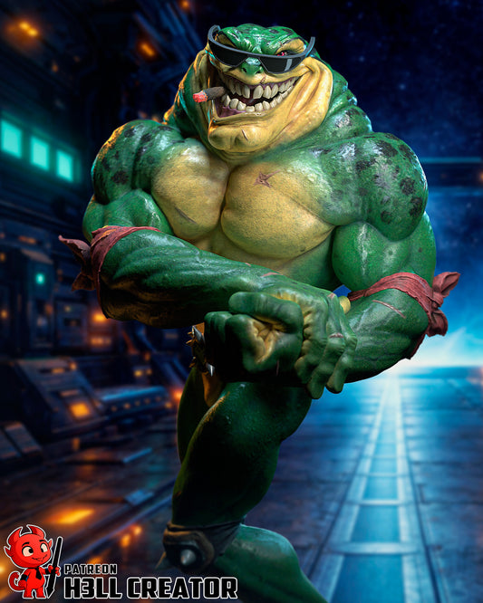 Rash from Battletoads by h3ll creator | High Quality Resin Print | Painted Commissions available! - Sephiknot
