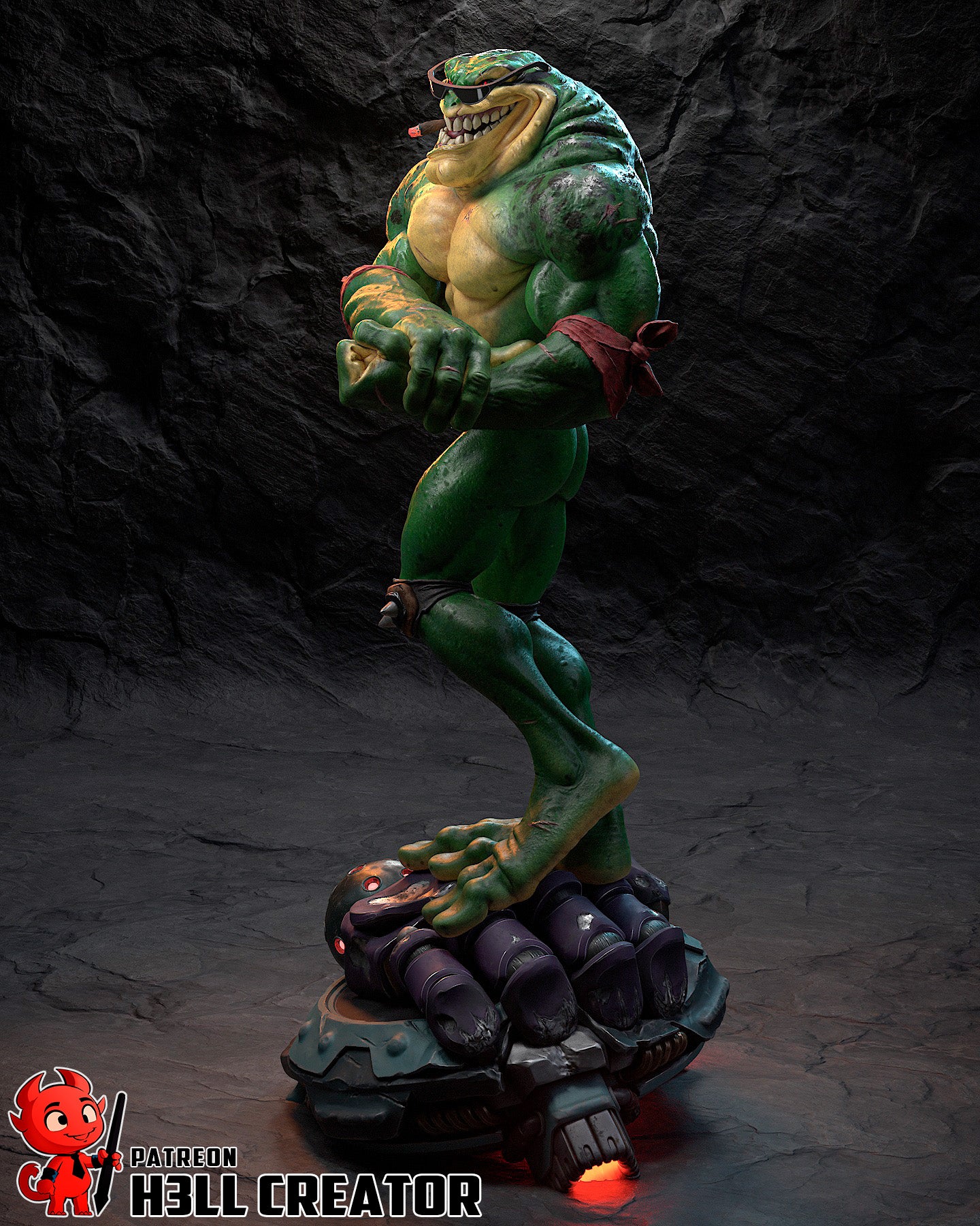 Rash from Battletoads by h3ll creator | High Quality Resin Print | Painted Commissions available! - Sephiknot