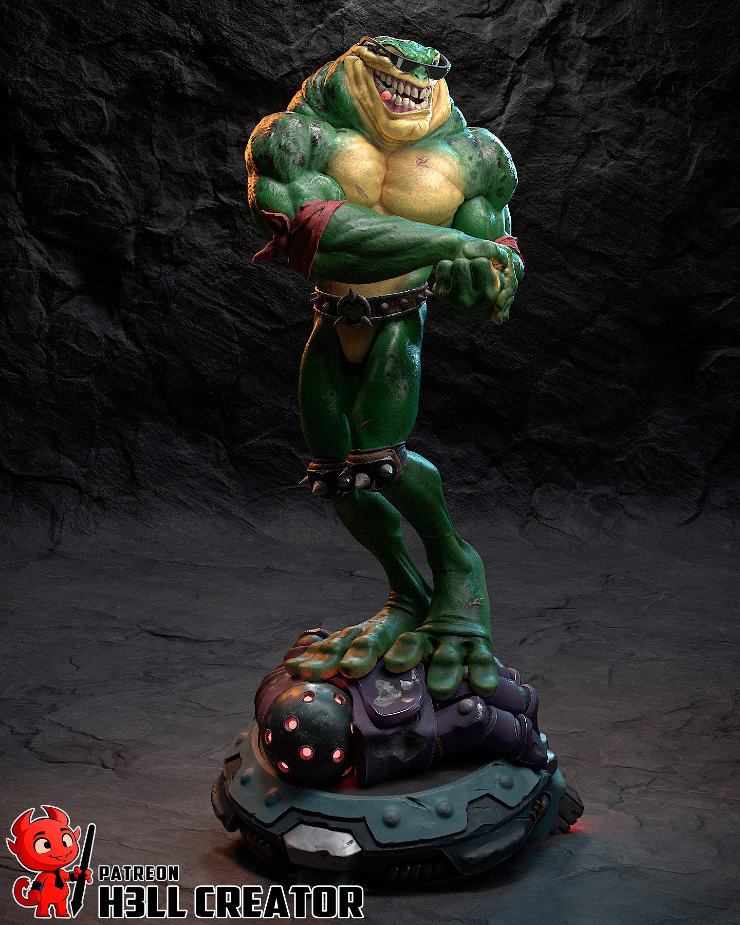 Rash from Battletoads by h3ll creator | High Quality Resin Print | Painted Commissions available! - Sephiknot