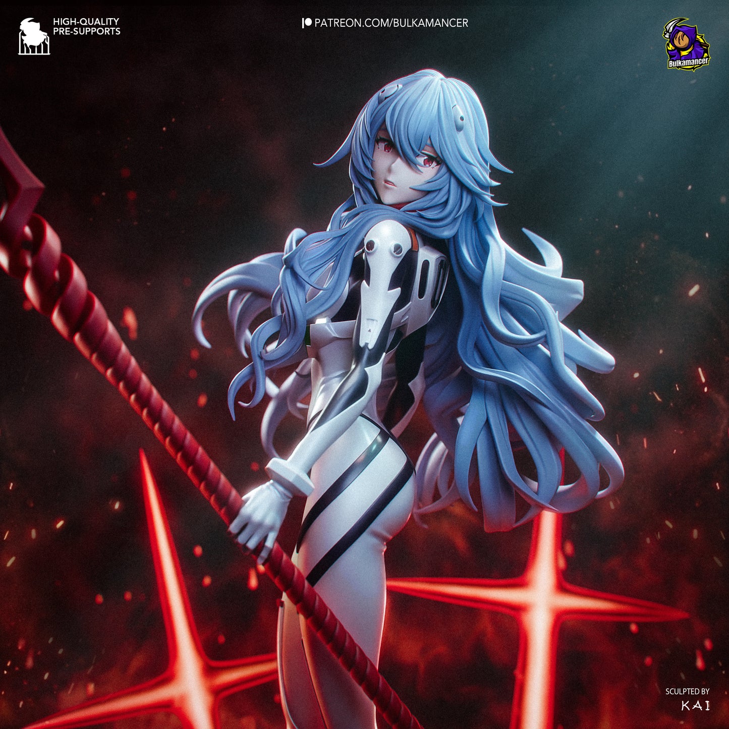 Rei from Evangelion by Bulkamancer | High Quality Resin Print | Painted Commissions available!