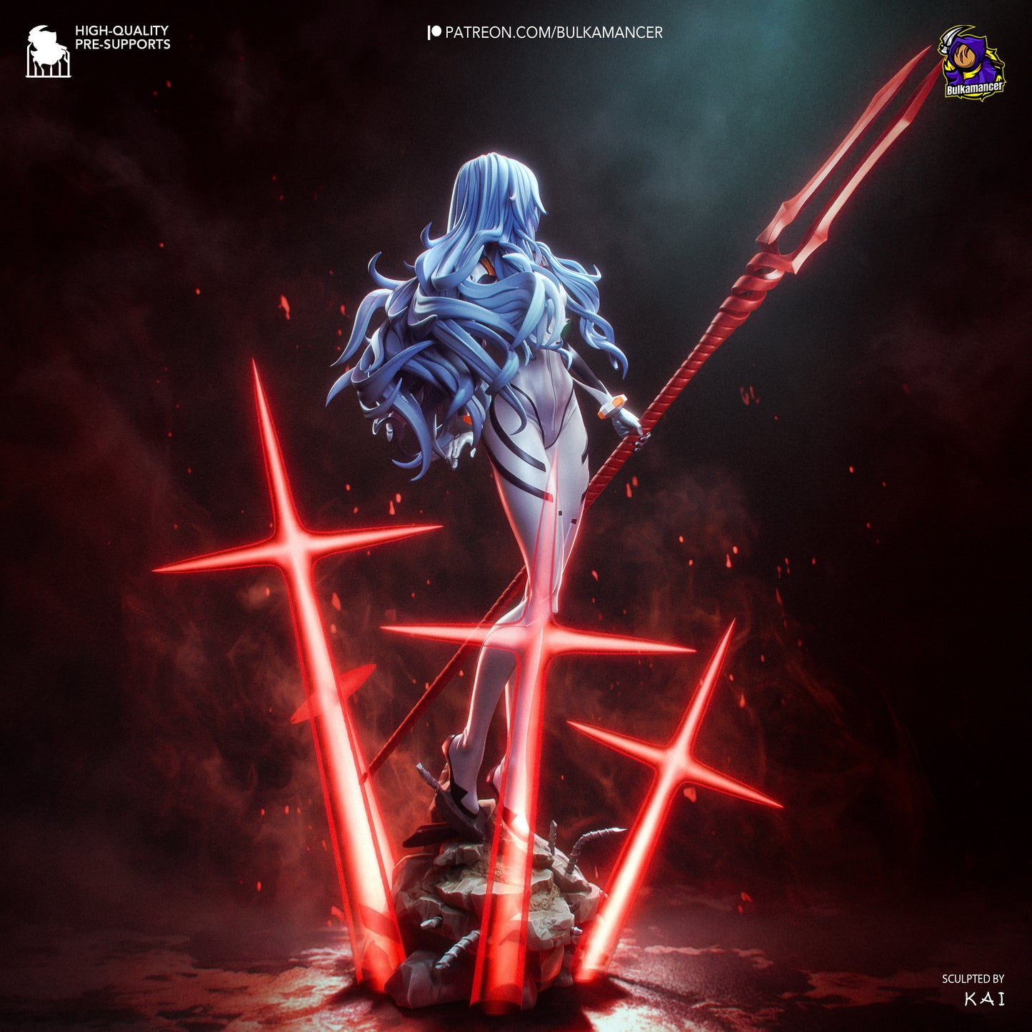 Rei from Evangelion by Bulkamancer | High Quality Resin Print | Painted Commissions available!