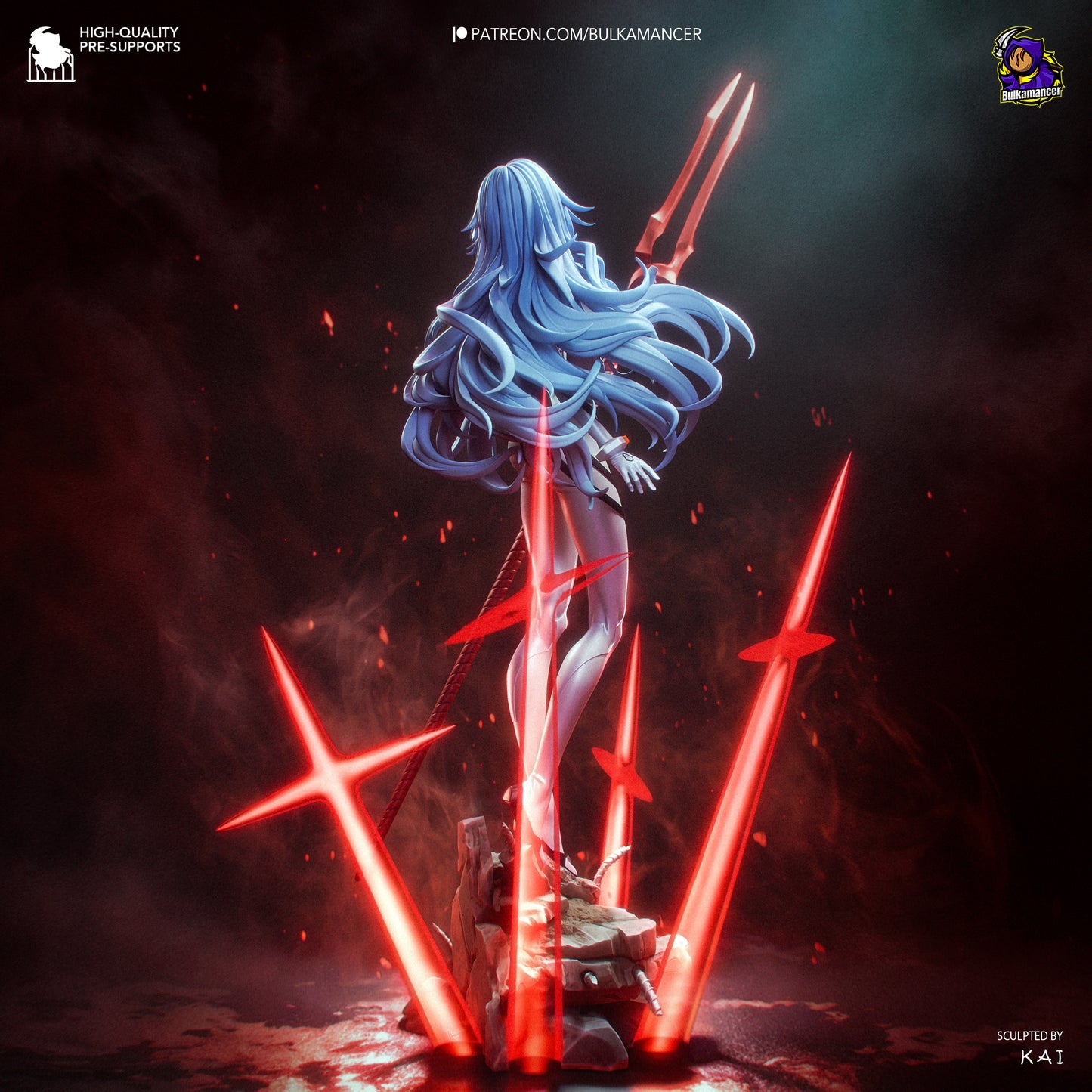 Rei from Evangelion by Bulkamancer | High Quality Resin Print | Painted Commissions available!