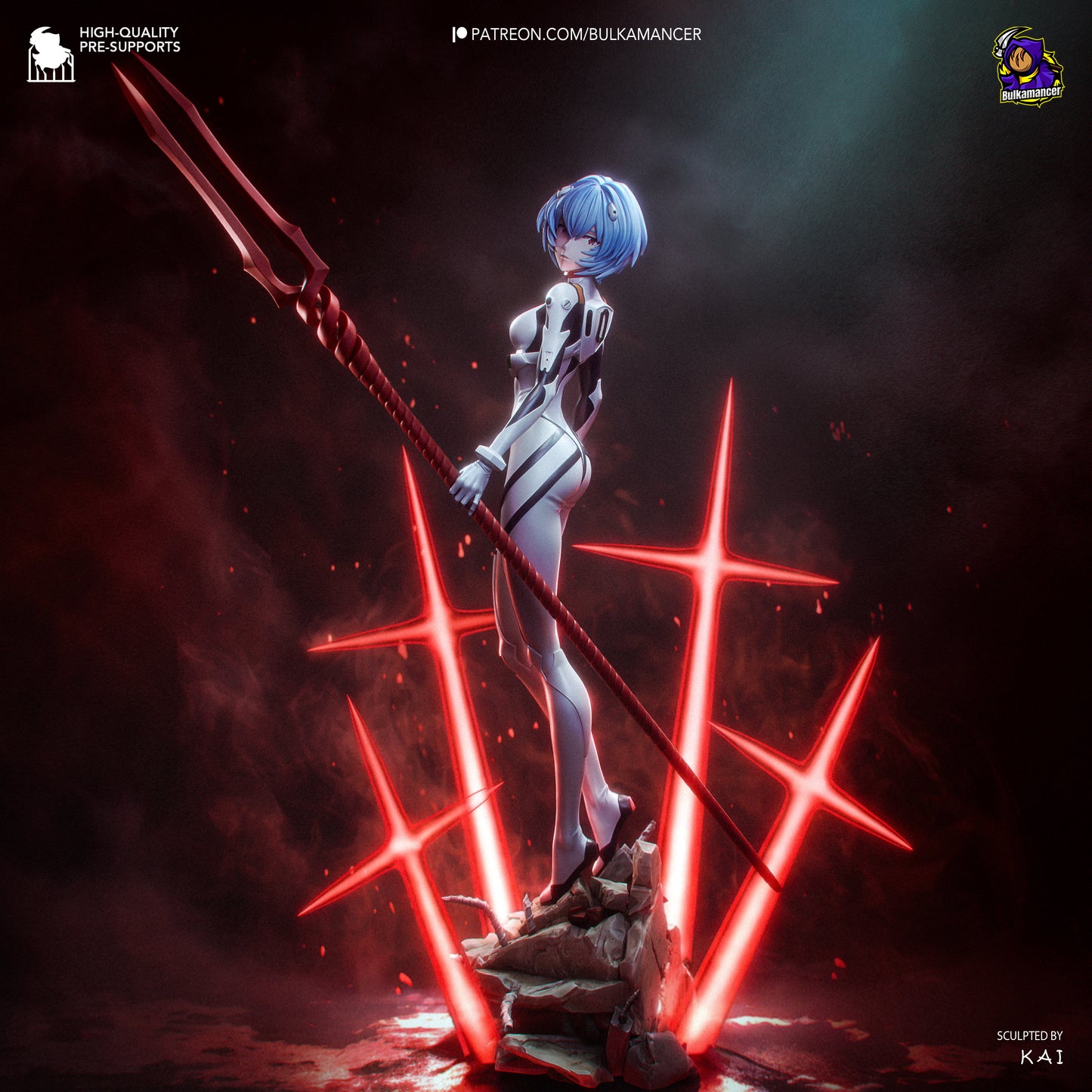 Rei from Evangelion by Bulkamancer | High Quality Resin Print | Painted Commissions available!