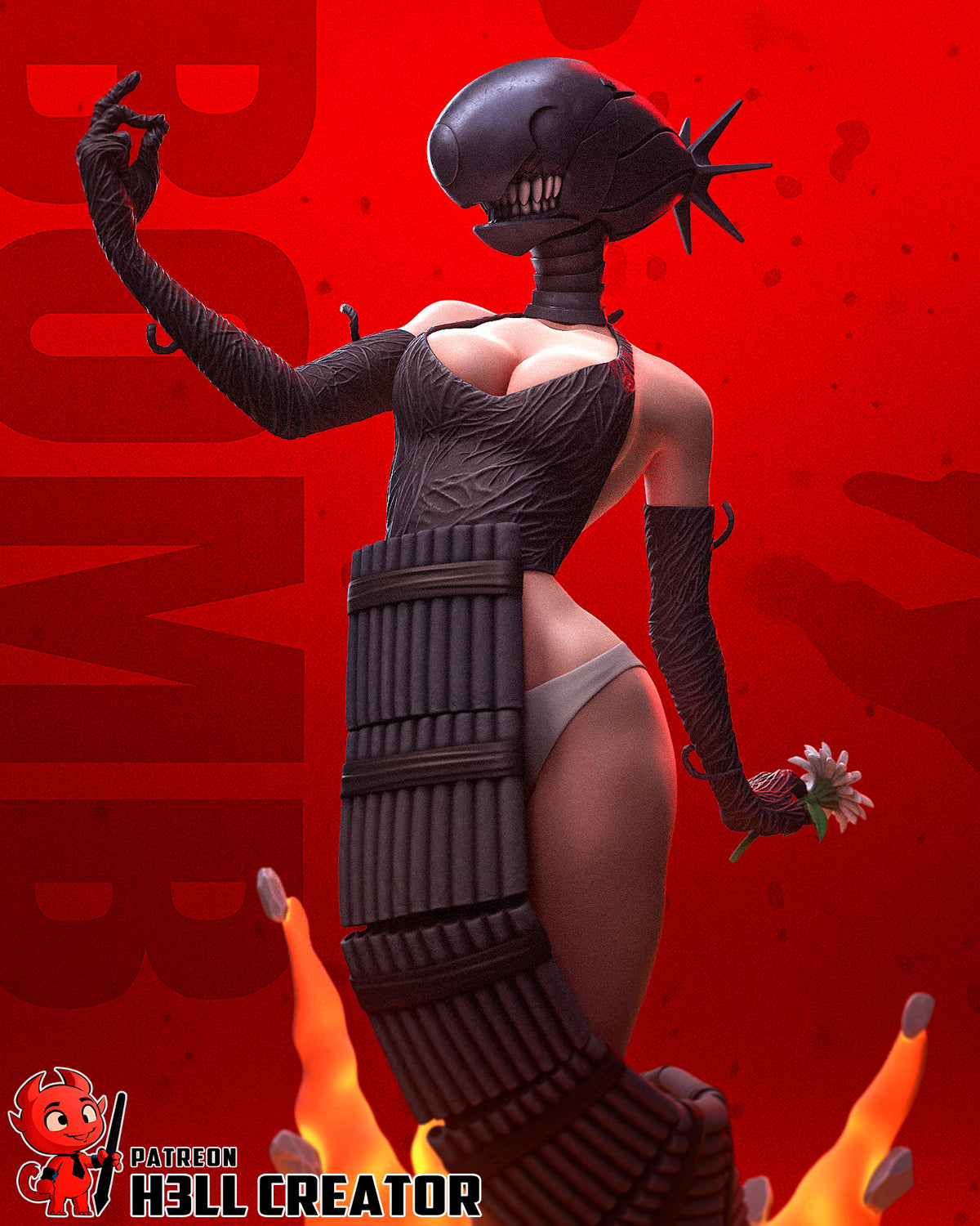 Reze Garage Kit | Fanmade Model by h3llCreator | Bomb Demon| 3D Printed - Sephiknot