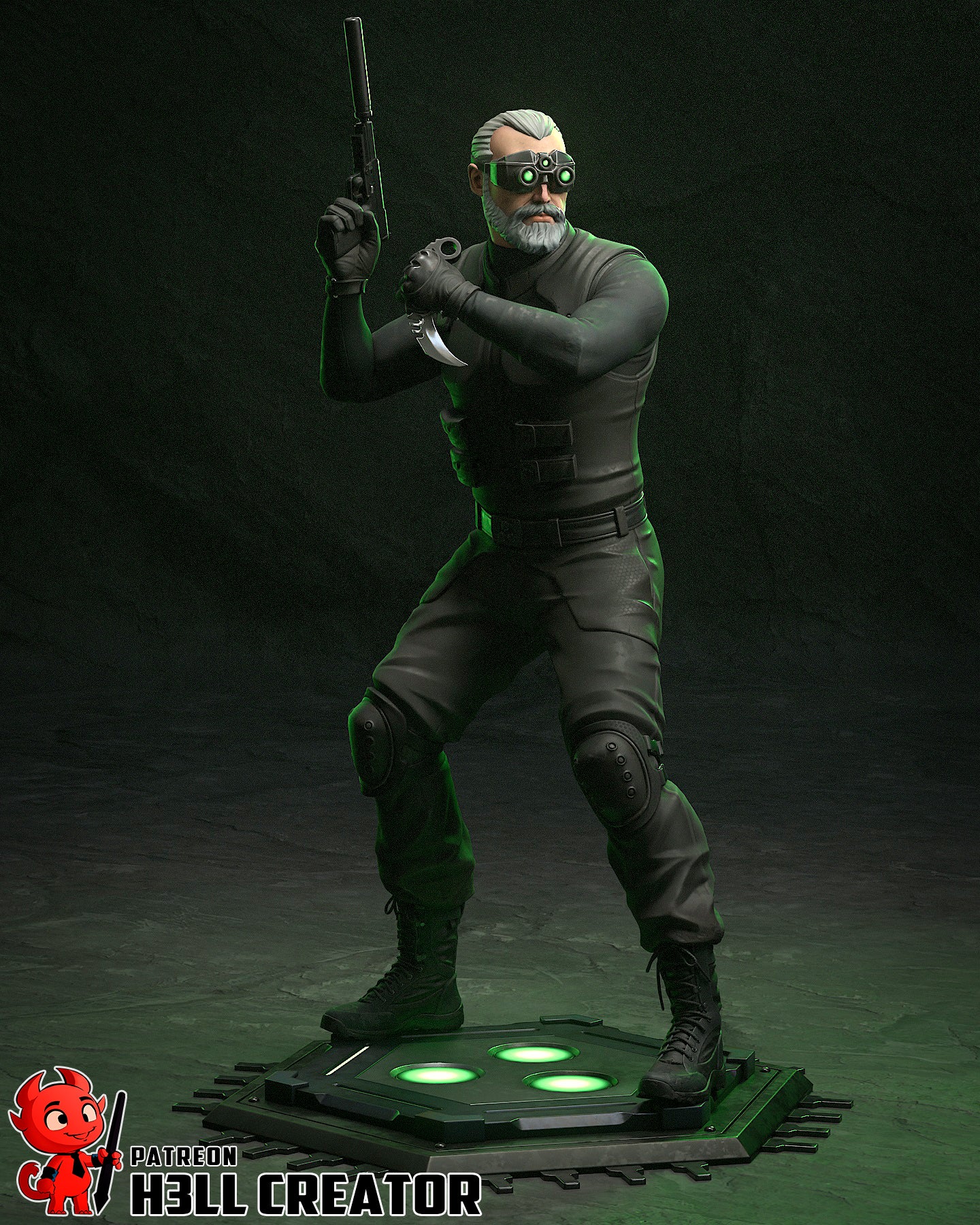 Sam Fisher Garage Kit | Fanmade Model by h3llcreator | Anime version | 3D printed model - Sephiknot
