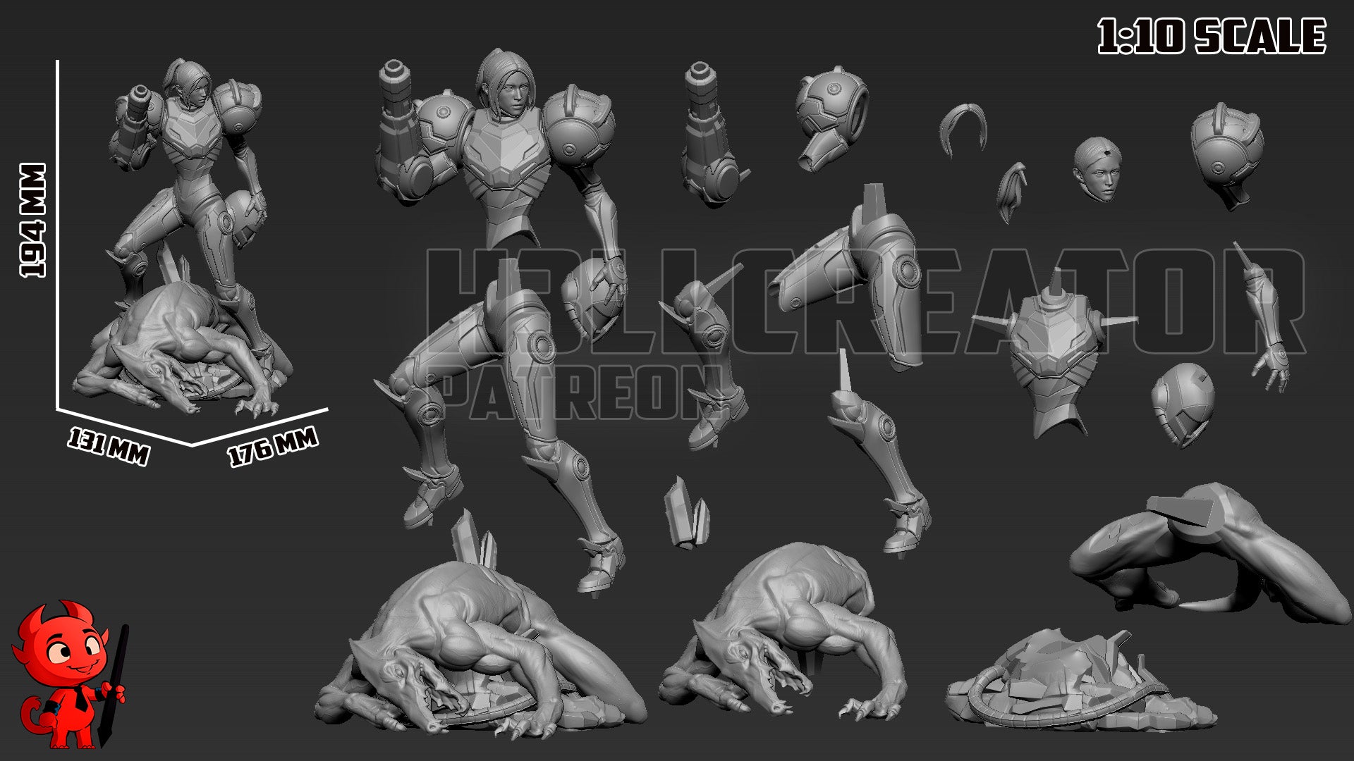 Samus from Metroid by h3ll creator | High Quality Resin Print | Painted Commissions available! - Sephiknot