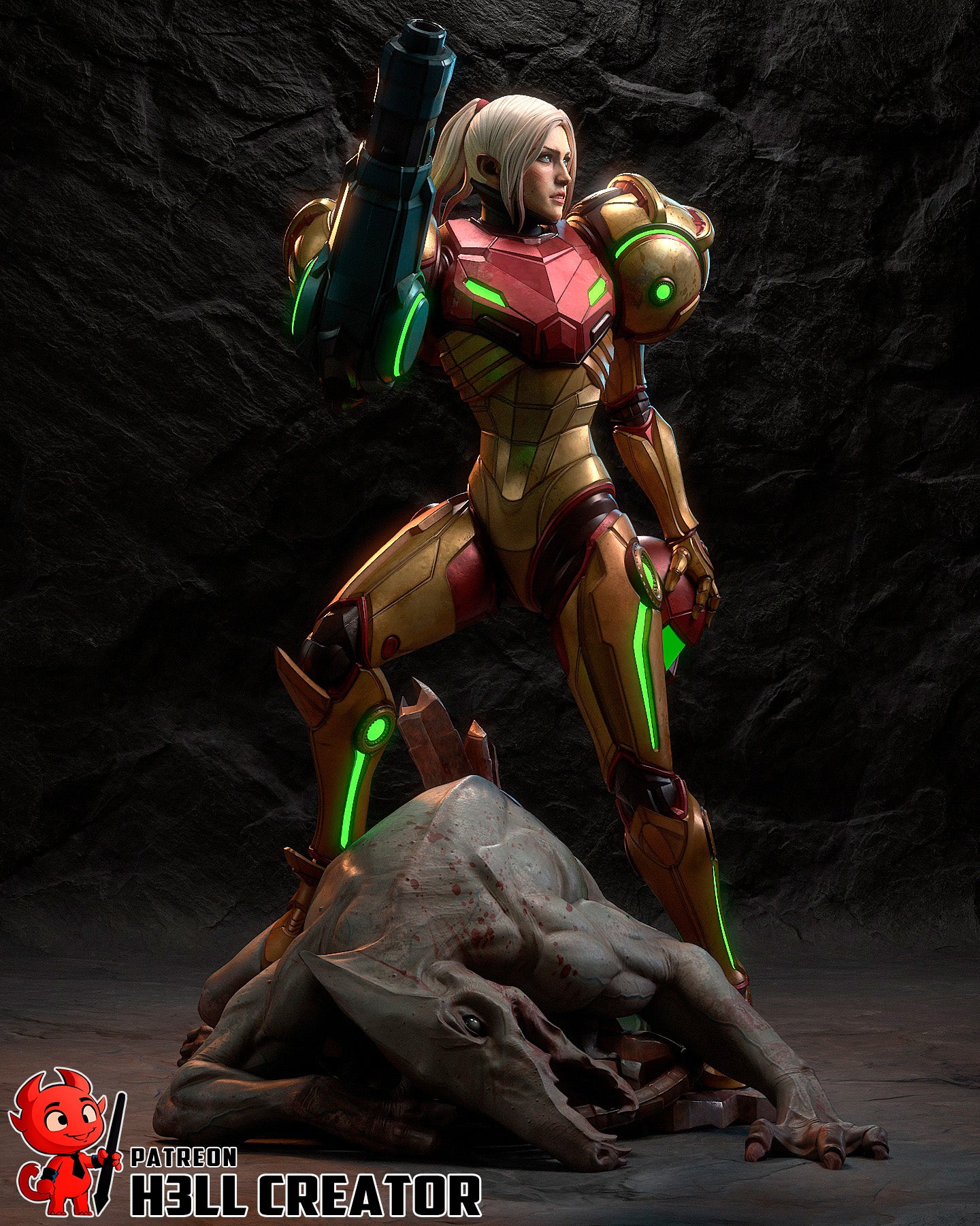 Samus from Metroid by h3ll creator | High Quality Resin Print | Painted Commissions available! - Sephiknot