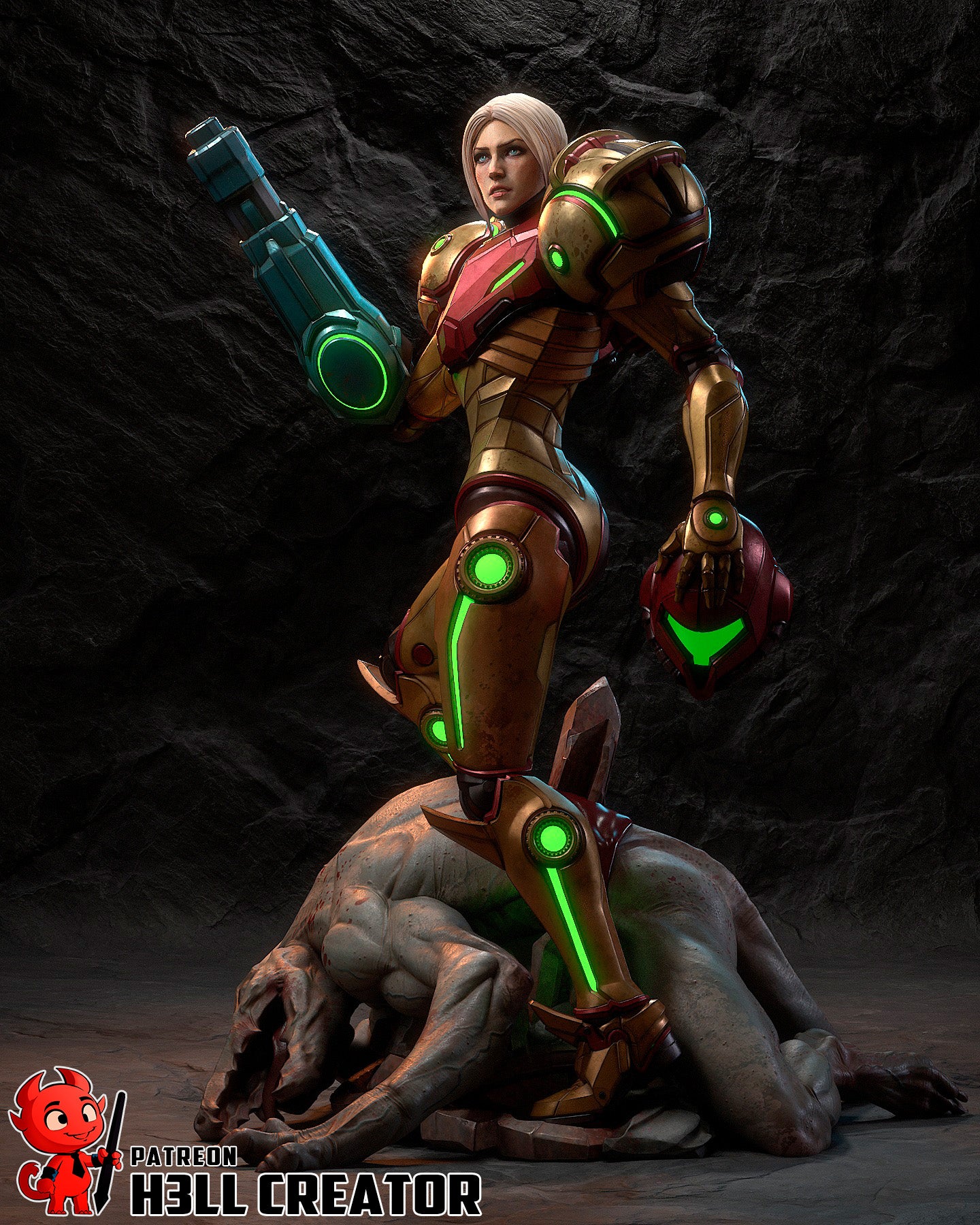 Samus from Metroid by h3ll creator | High Quality Resin Print | Painted Commissions available! - Sephiknot
