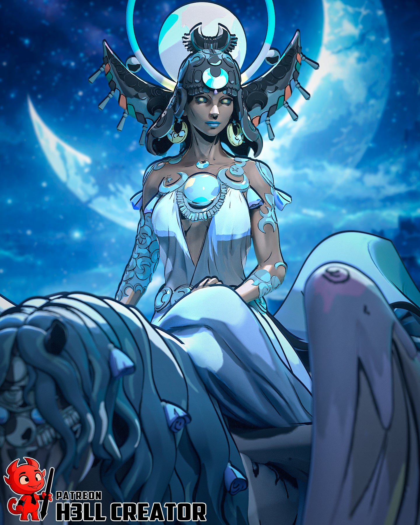 Selene Garage Kit | Fanmade Model by h3llcreator | May Moonlight Guide you | 3D printed model - Sephiknot