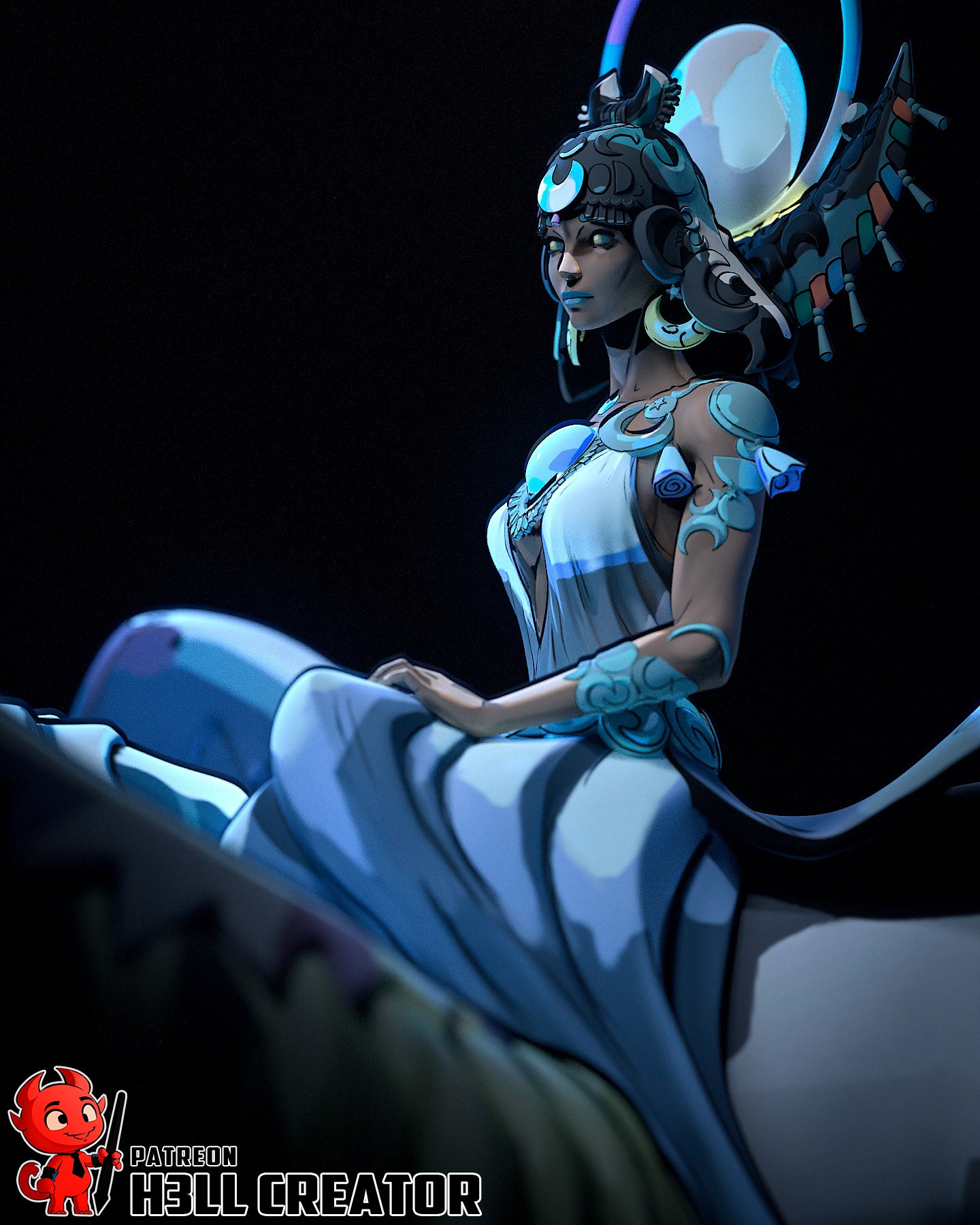 Selene Garage Kit | Fanmade Model by h3llcreator | May Moonlight Guide you | 3D printed model - Sephiknot