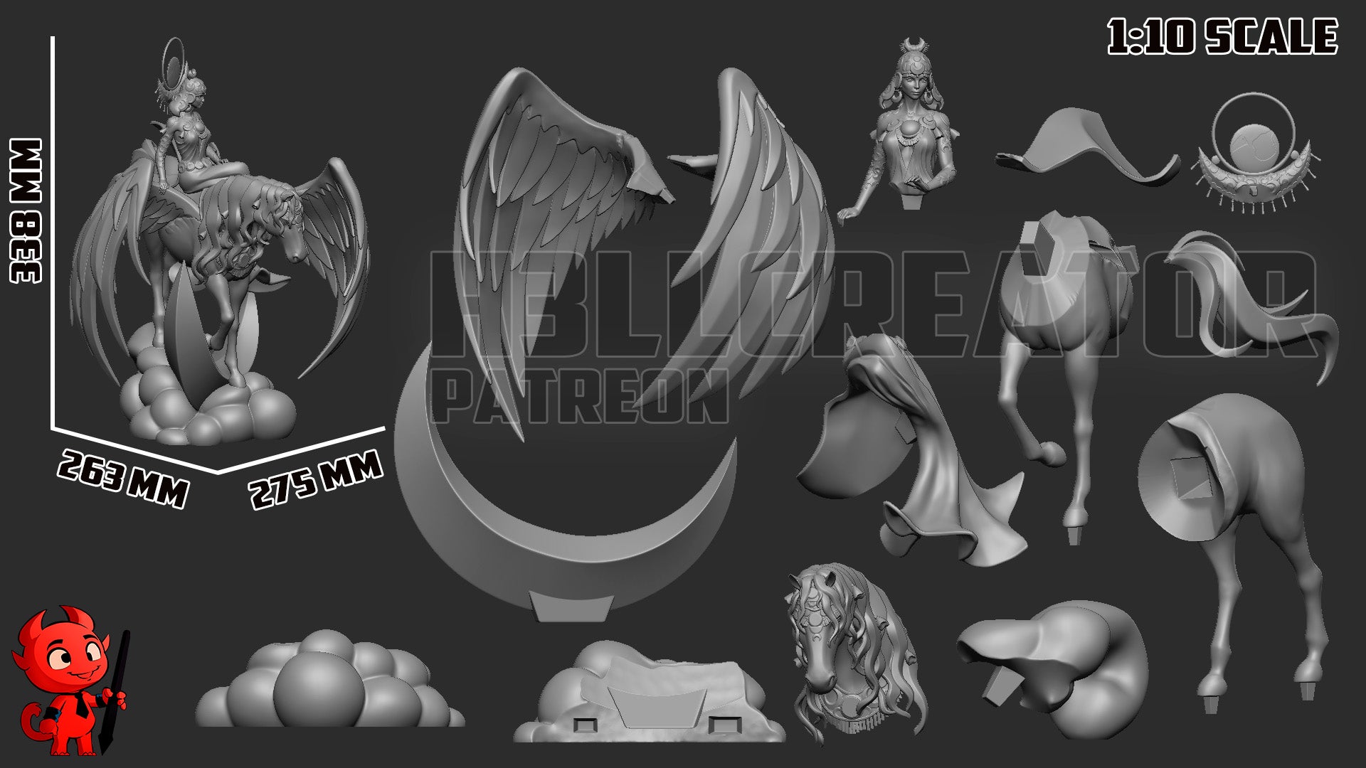 Selene Garage Kit | Fanmade Model by h3llcreator | May Moonlight Guide you | 3D printed model - Sephiknot