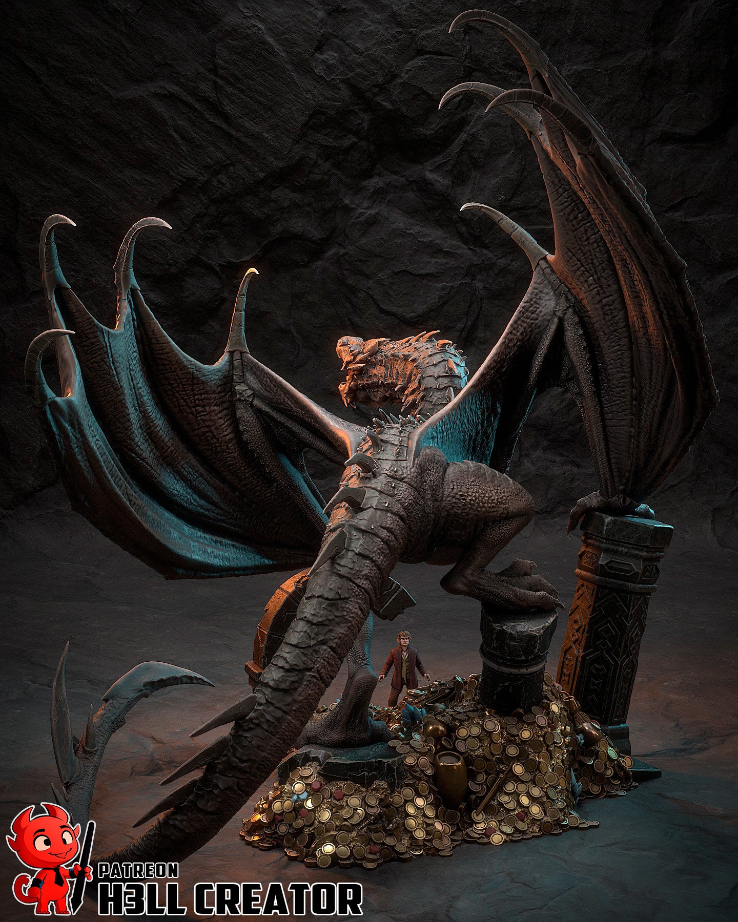 Smaug from Hobbit by h3ll creator | High Quality Resin Print | Painted Commissions available! - Sephiknot