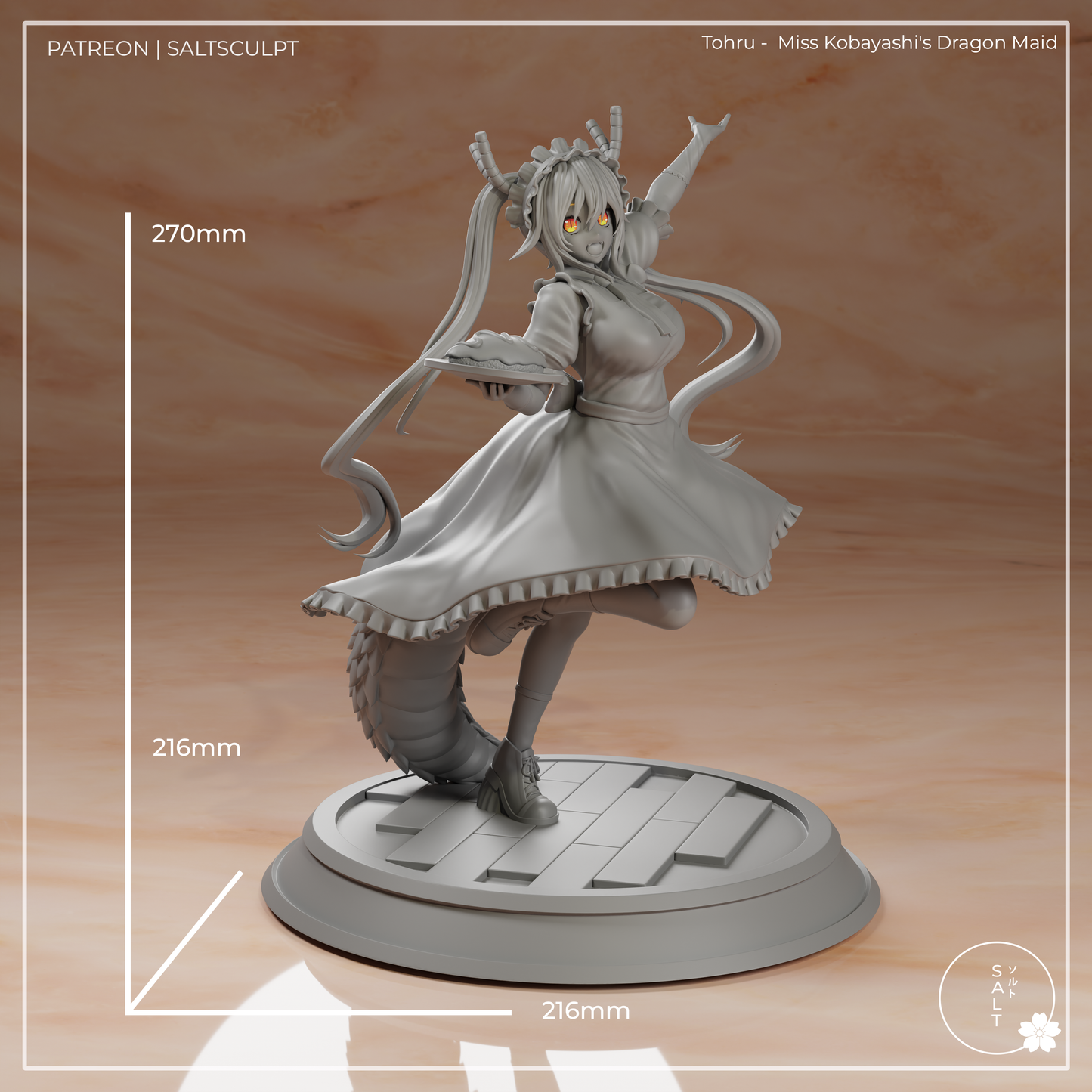 Tohru from Kobayashi's Dragon Maid by SaltSculpts | High Quality Resin Print | Painted Commissions available!