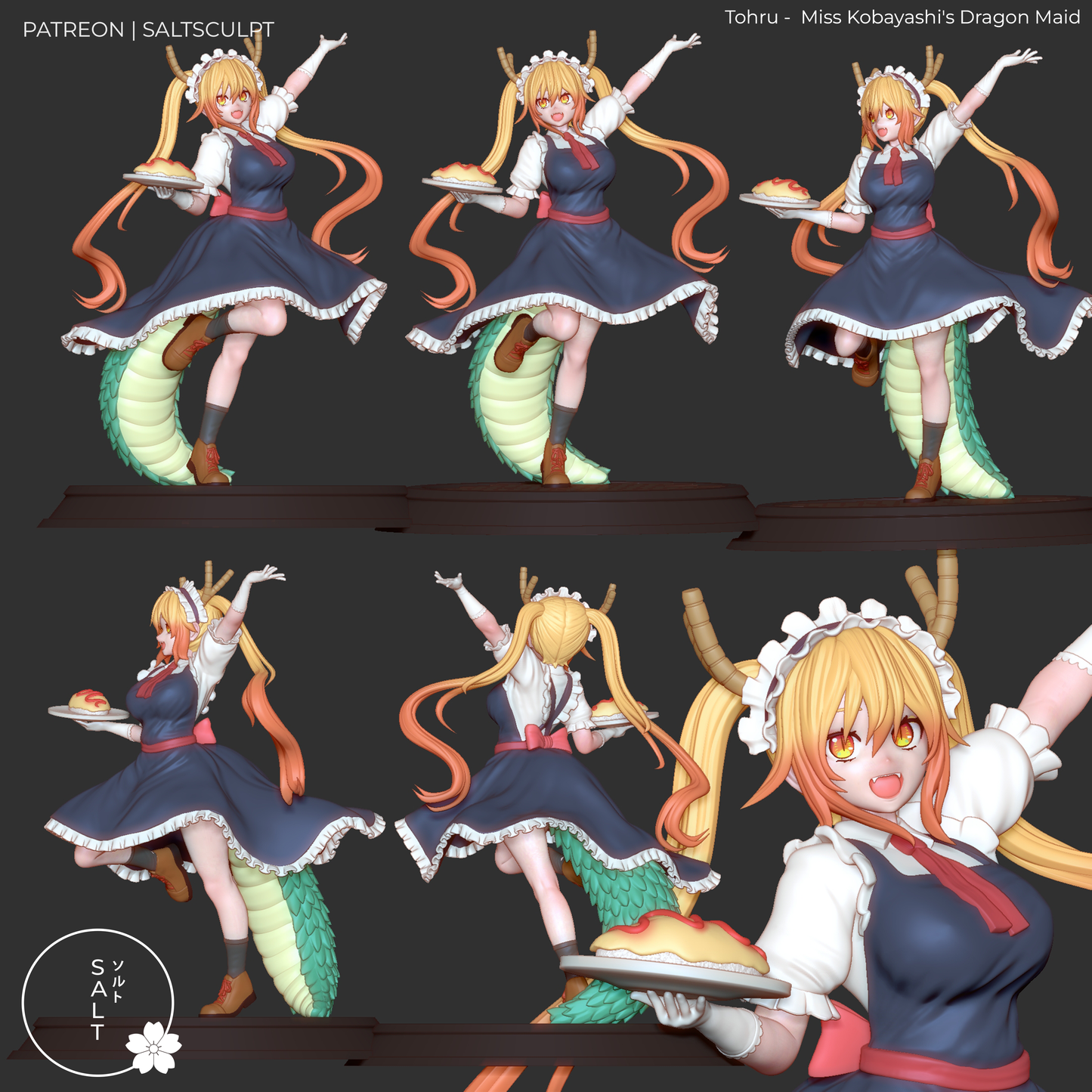 Tohru from Kobayashi's Dragon Maid by SaltSculpts | High Quality Resin Print | Painted Commissions available!