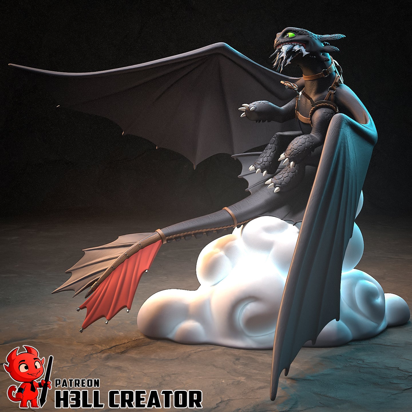 Toothless Garage Kit | Fanmade Model by h3llCreator | How to train your dragon | 3D Printed