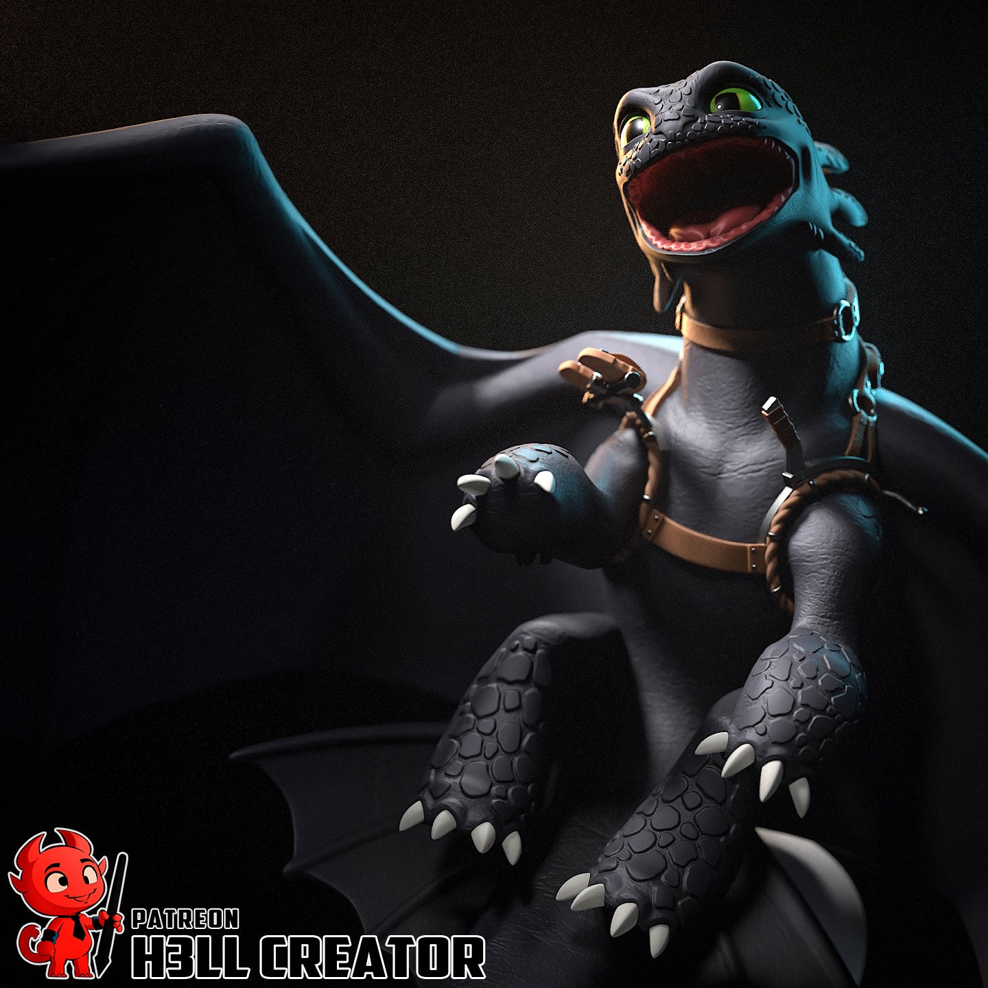 Toothless Garage Kit | Fanmade Model by h3llCreator | How to train your dragon | 3D Printed