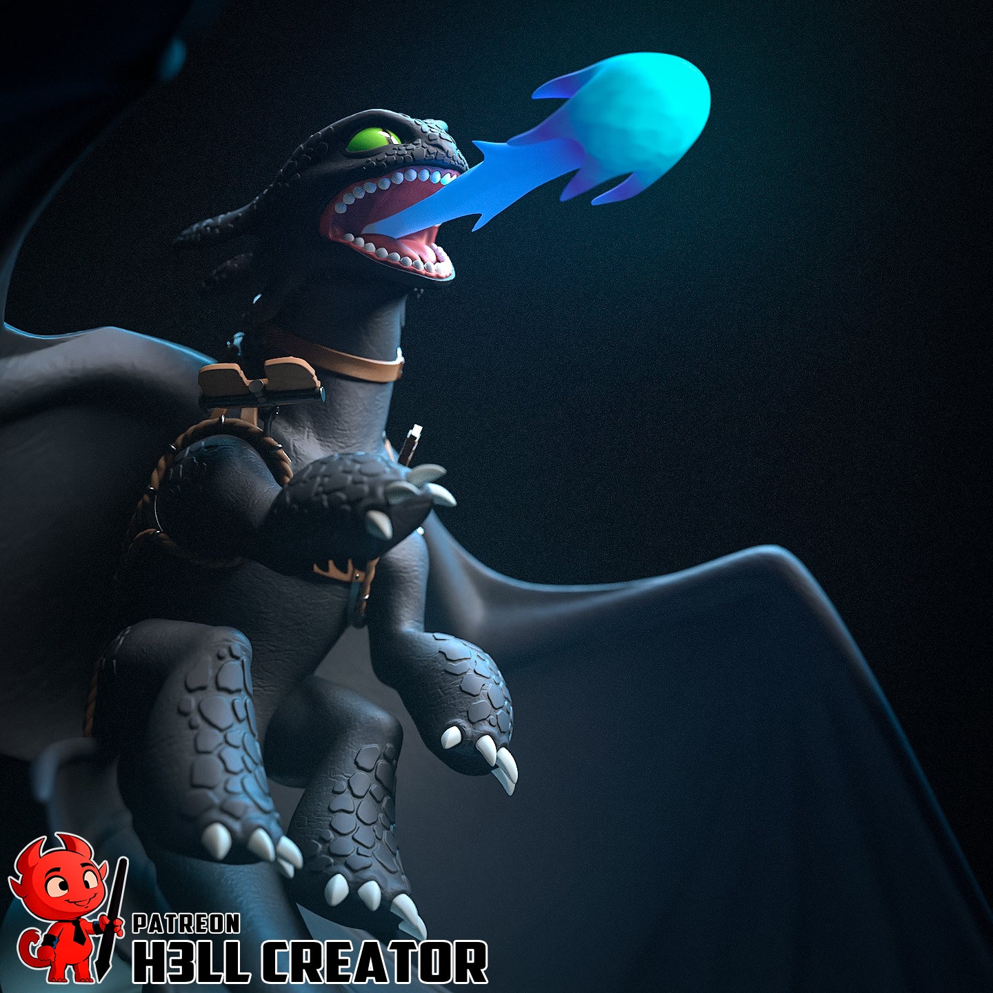 Toothless Garage Kit | Fanmade Model by h3llCreator | How to train your dragon | 3D Printed