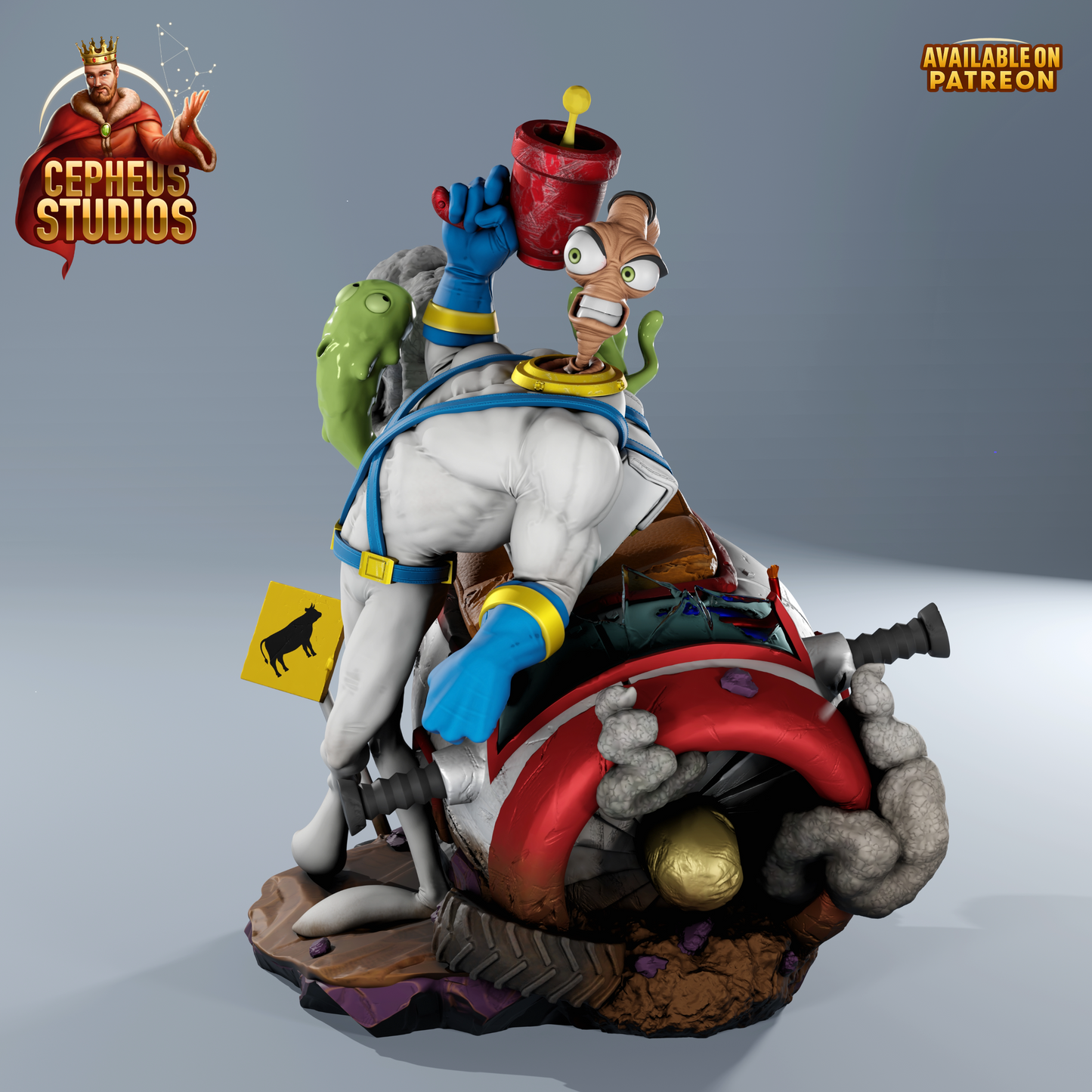Earthworm Jim by Cepheus | High Quality Resin Print | Painted Commissions available! - Sephiknot
