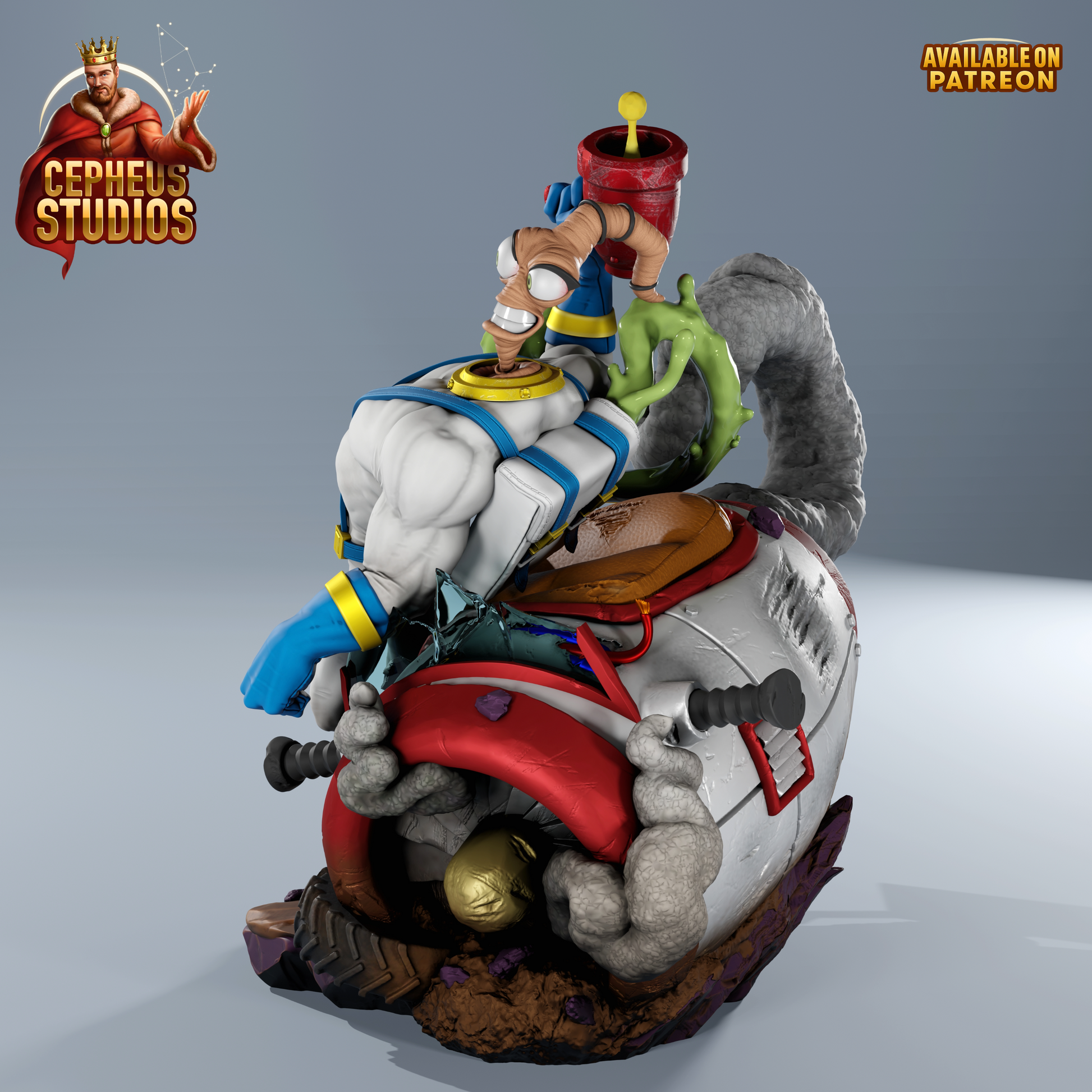 Earthworm Jim by Cepheus | High Quality Resin Print | Painted Commissions available! - Sephiknot