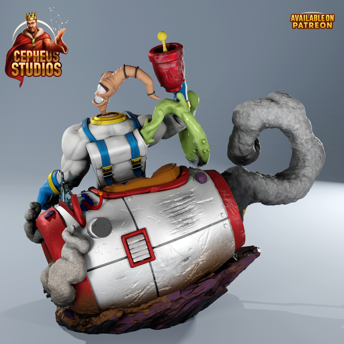 Earthworm Jim by Cepheus | High Quality Resin Print | Painted Commissions available! - Sephiknot