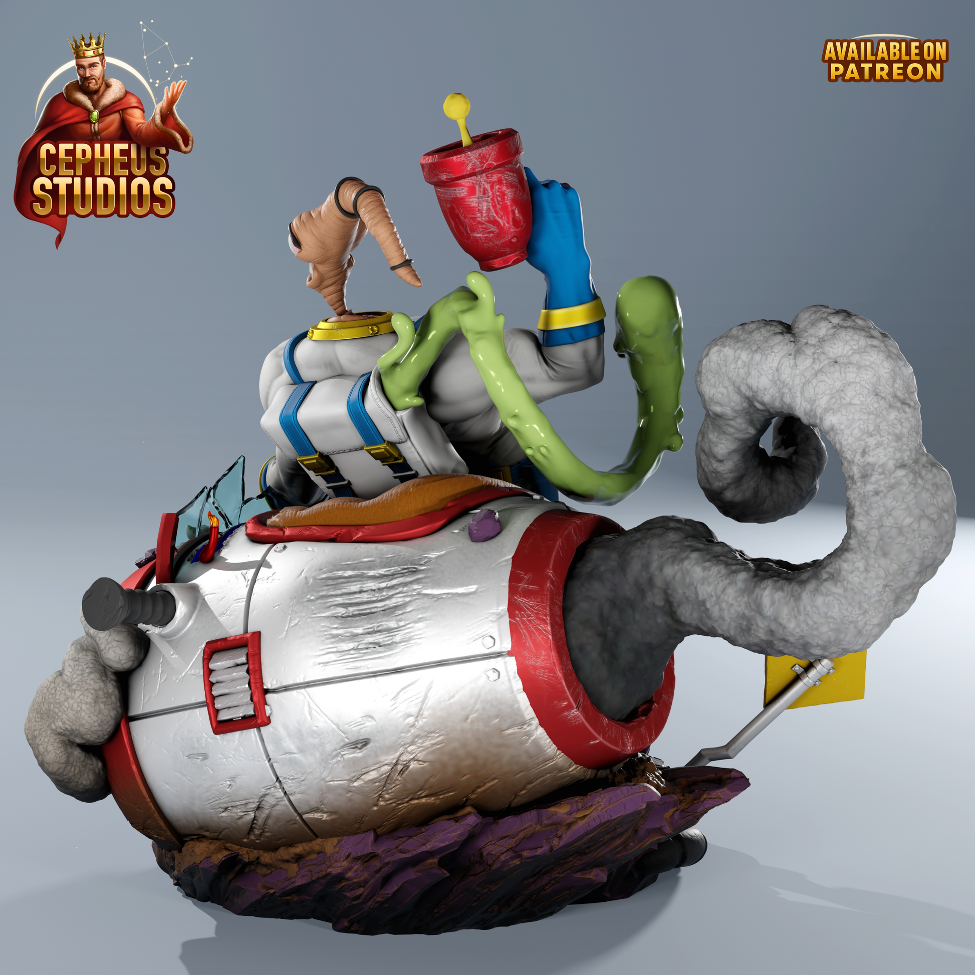 Earthworm Jim by Cepheus | High Quality Resin Print | Painted Commissions available! - Sephiknot