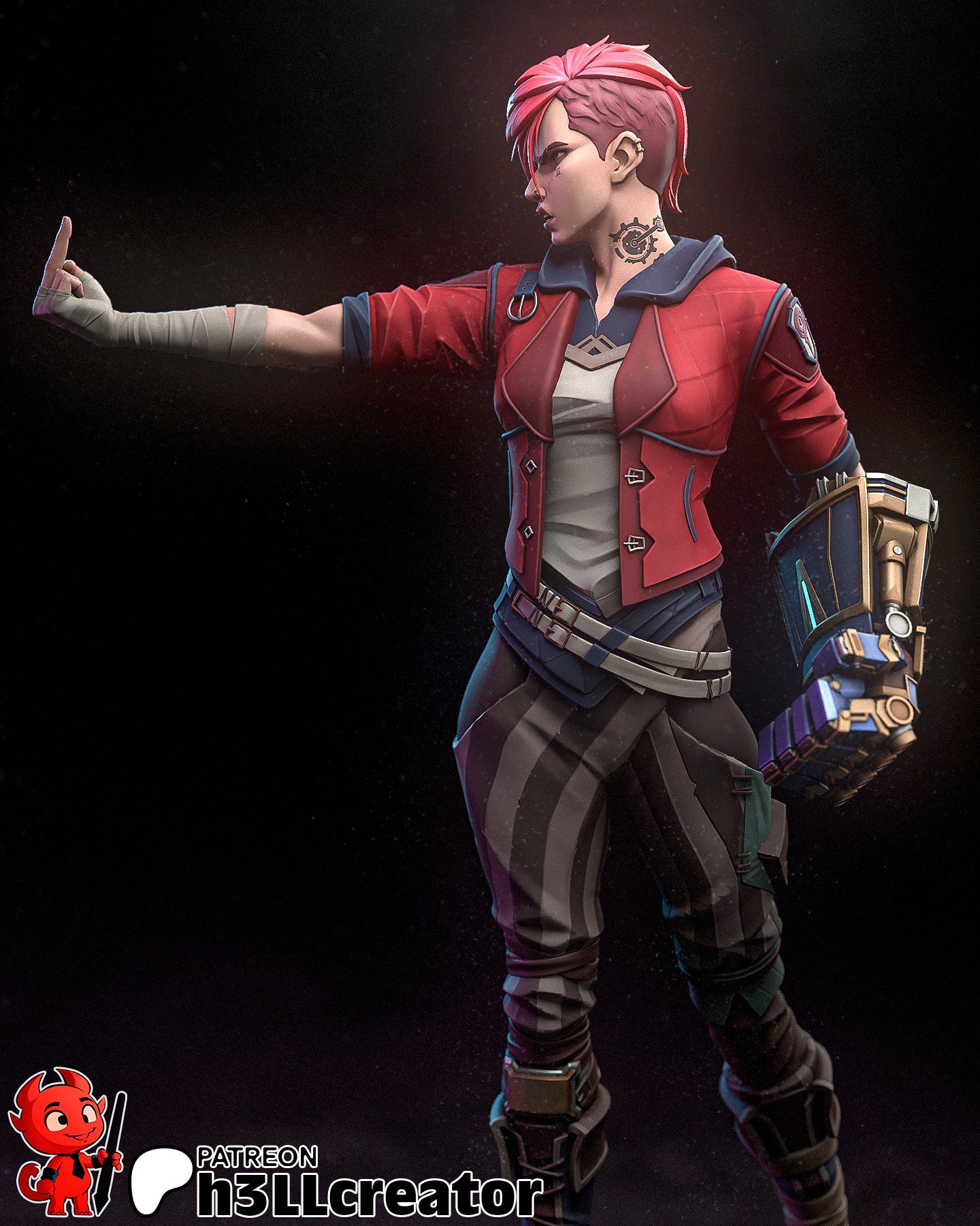 Arcane Vi Garage Kit | Fanmade Model by h3llCreator | Piltover brawler | 3D Printed - Sephiknot
