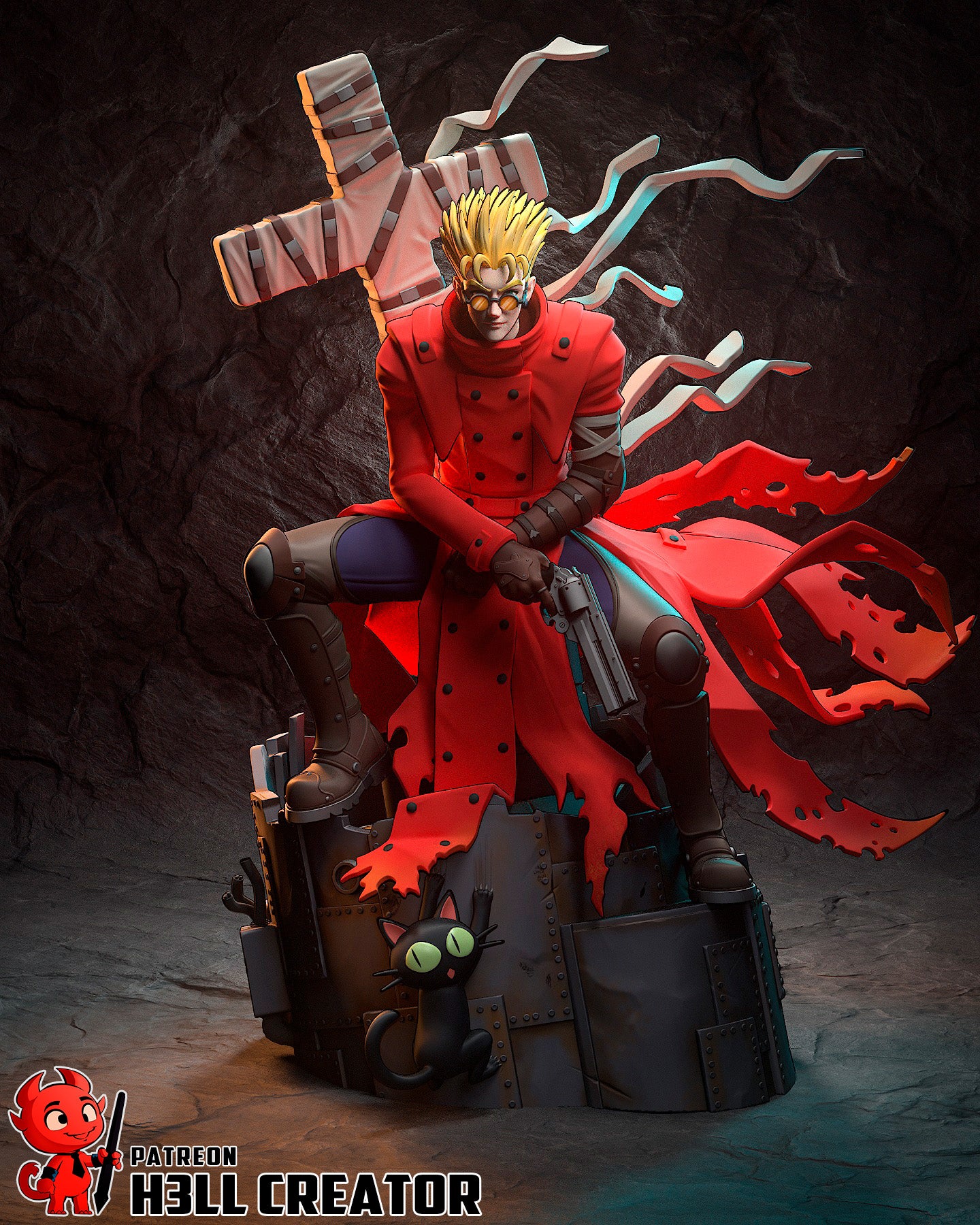 Vash from Trigun by h3ll creator | High Quality Resin Print | Painted Commissions available