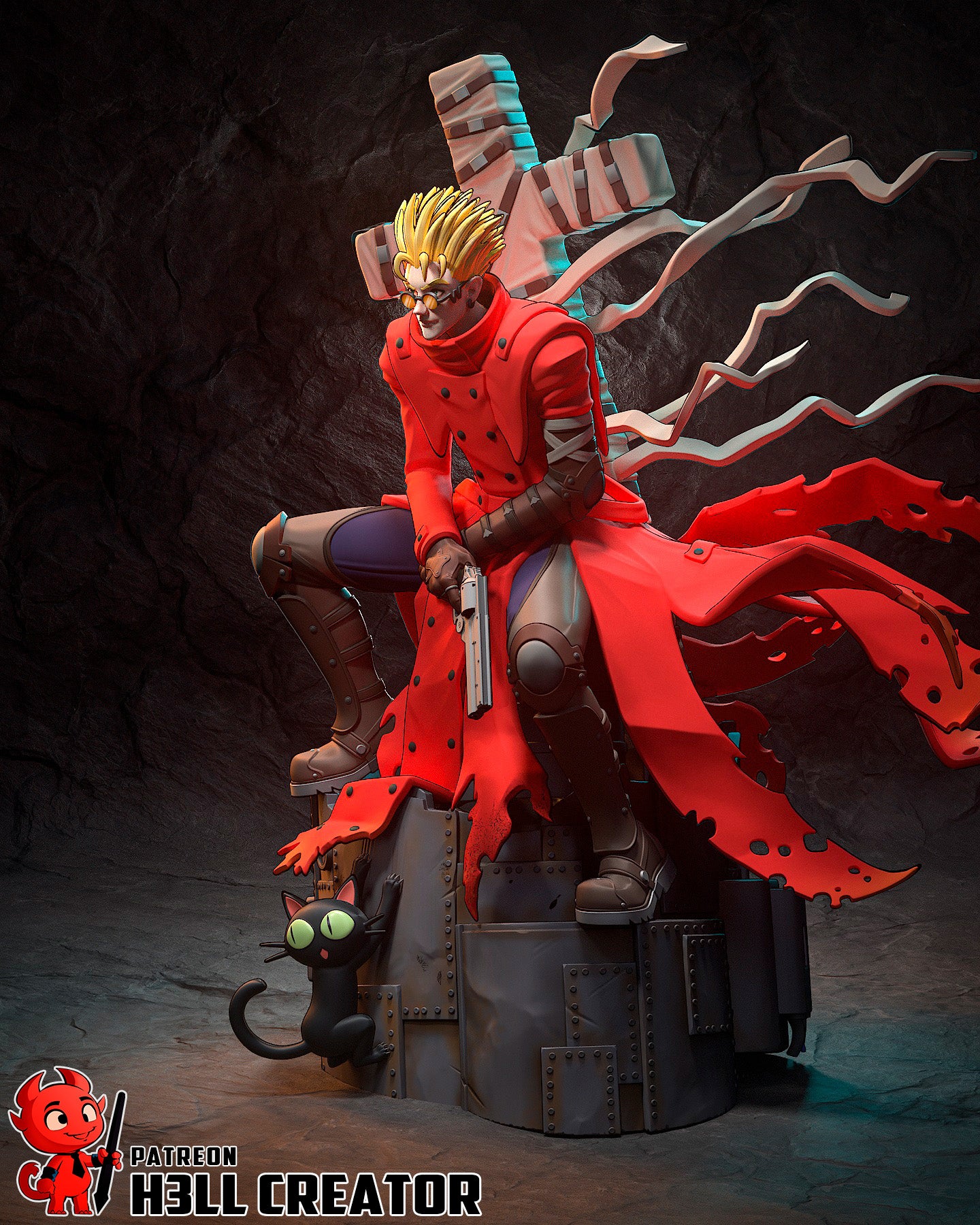 Vash from Trigun by h3ll creator | High Quality Resin Print | Painted Commissions available